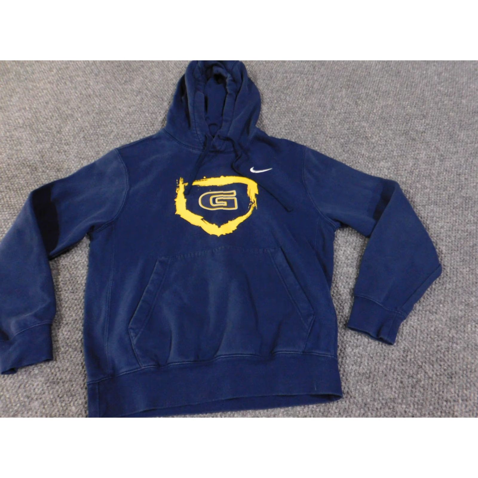 Nike Nike Hoodie Mens Small Navy Blue G Logo Pullover Sweatshirt S Sweatshirt Nike Sportswear Hooded Pockets Logo Warm All Seasons Sports Mens Size US S / EU 44-46 / 1 - 3 Thumbnail