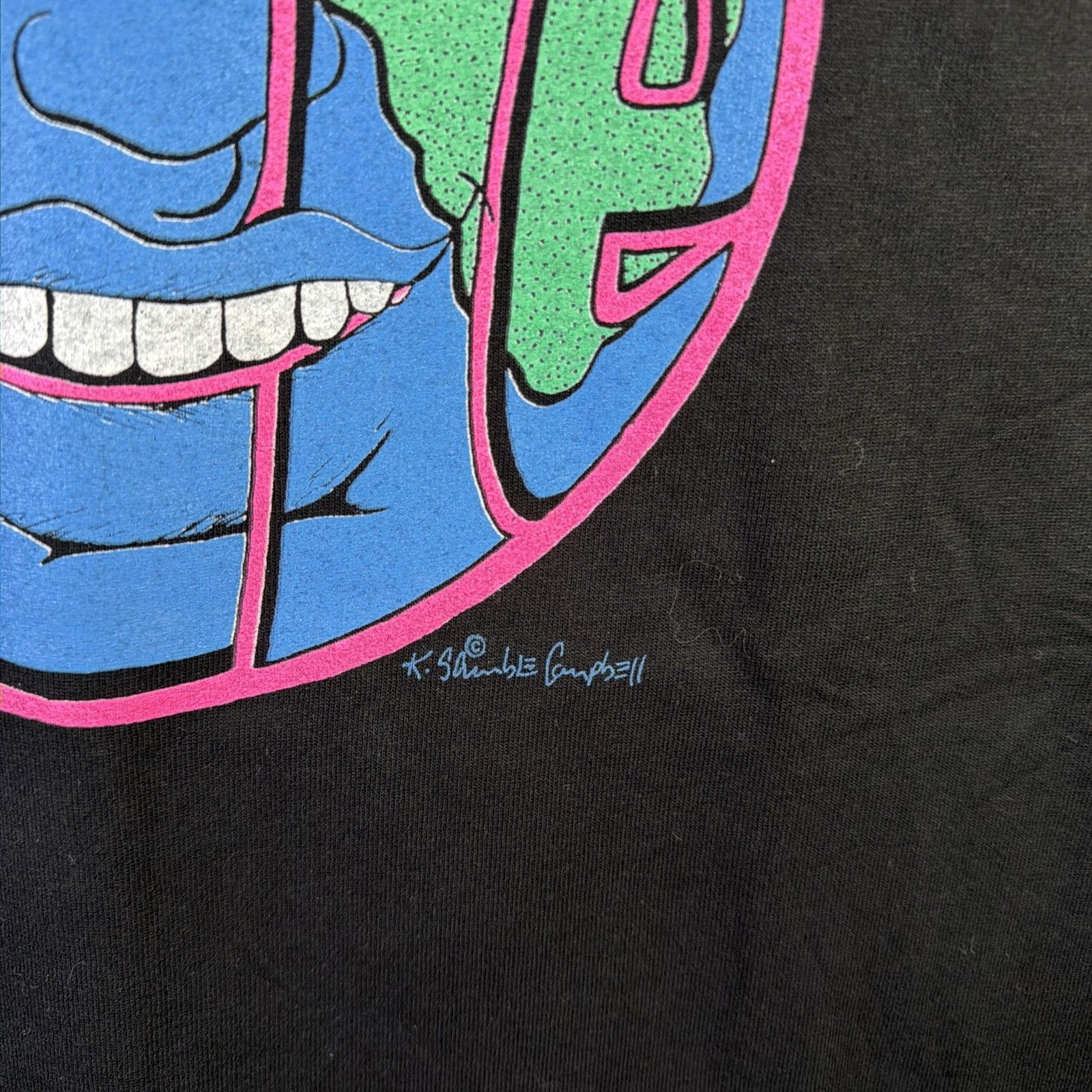 Fruit Of The Loom Vintage Earth Shirt Mens Large 90s Planet Love Art Abstract Size US L / EU 52-54 / 3 - 4 Thumbnail