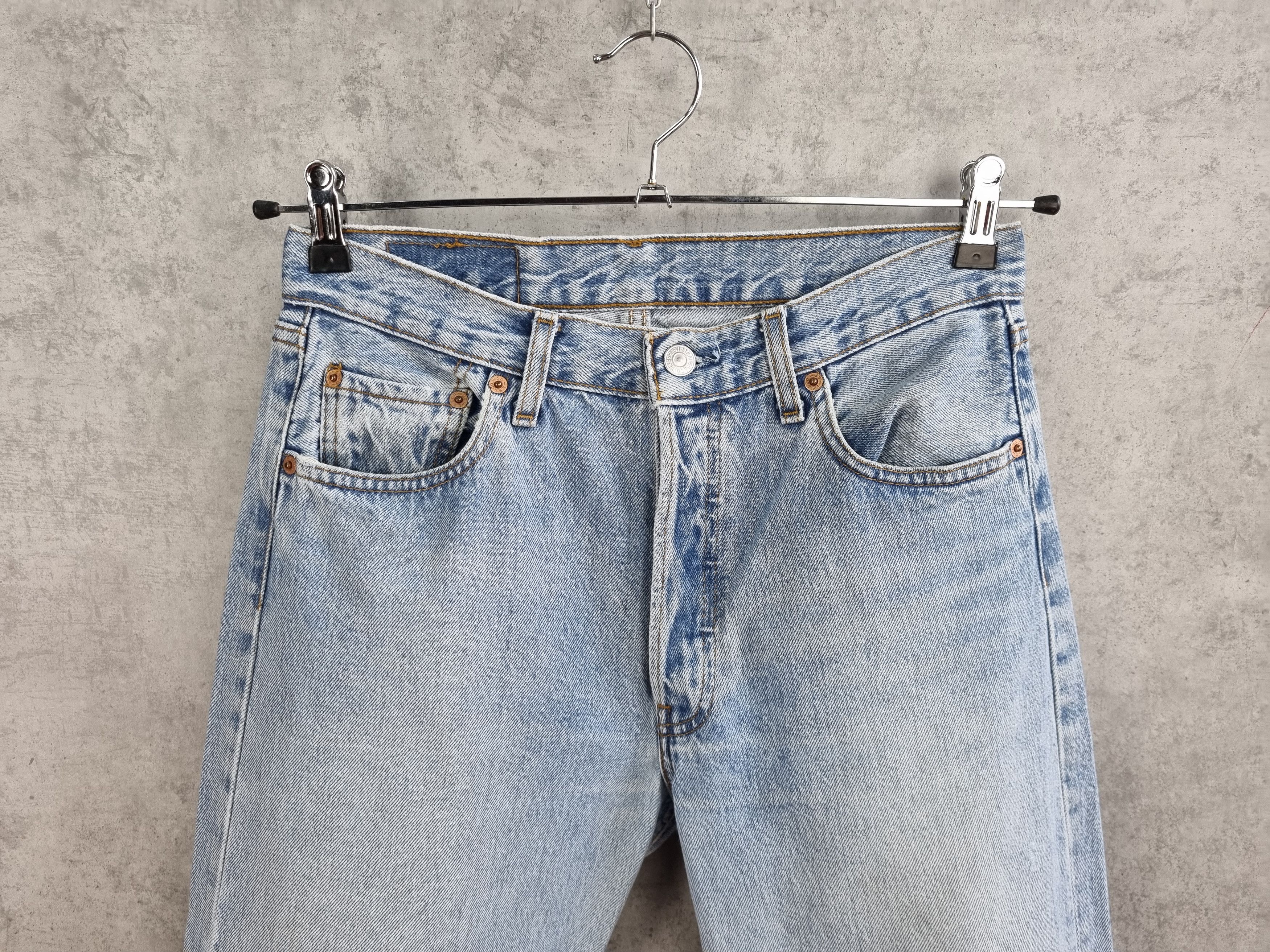 Levi's × Levi's Vintage Clothing × Vintage 95s Unique Blue Sky Faded in Time Levis 501 Beautiful Jeans Size US 31 - 21 Thumbnail