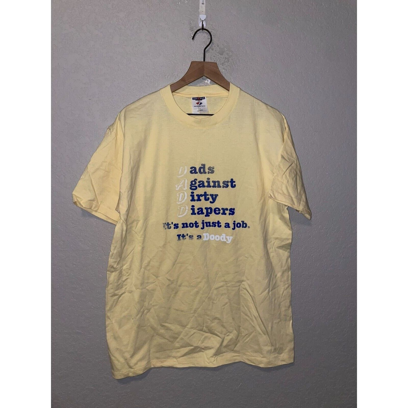 Jerzees Vintage Dad Shirt Against Dirty Diapers Joke Shirt Tee VTG L Size US L / EU 52-54 / 3 - 1 Thumbnail