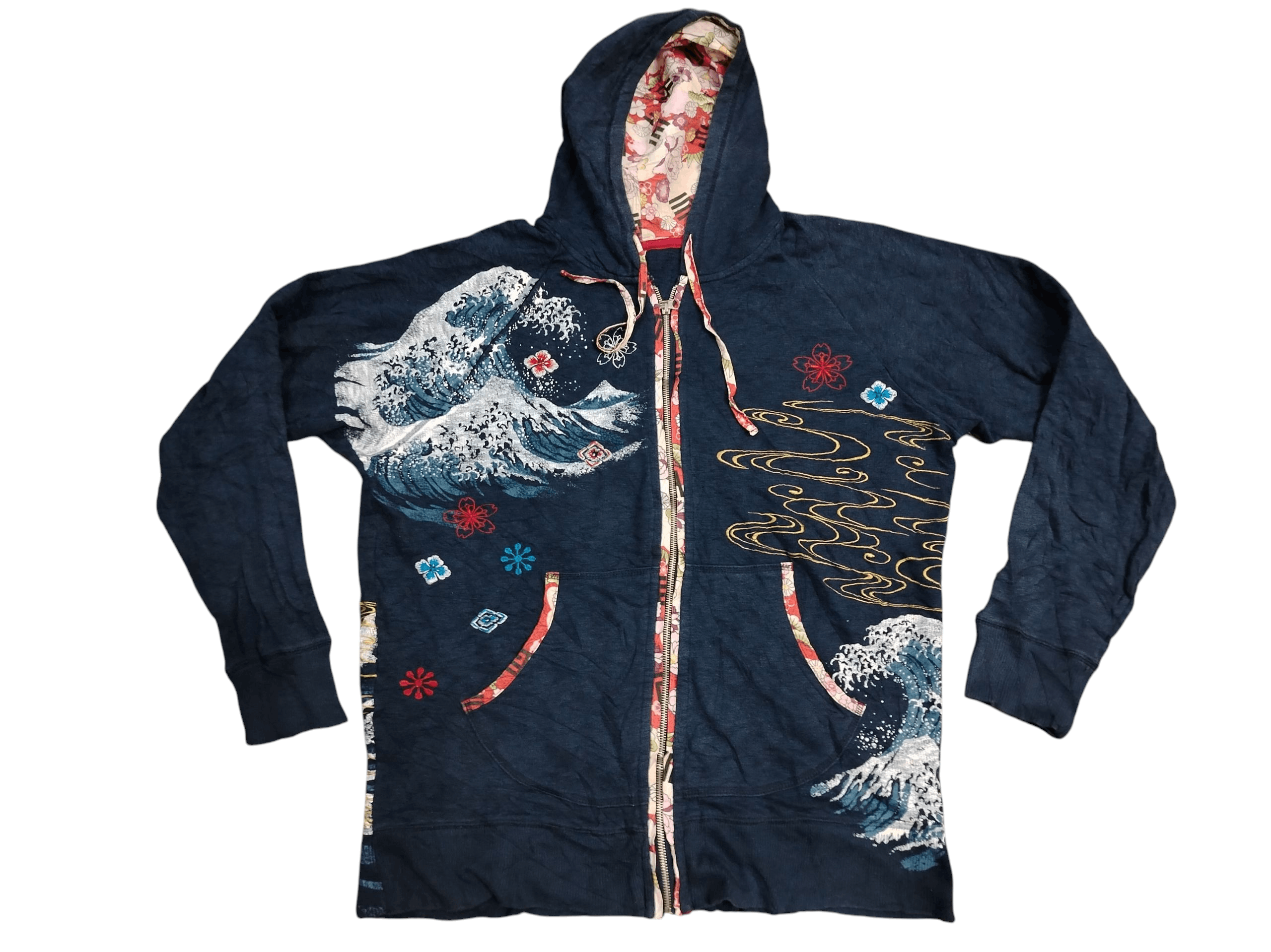Japanese Brand Sukajan The Great Wave off Kanagawa Size US L / EU 52-54 / 3 - 2 Thumbnail