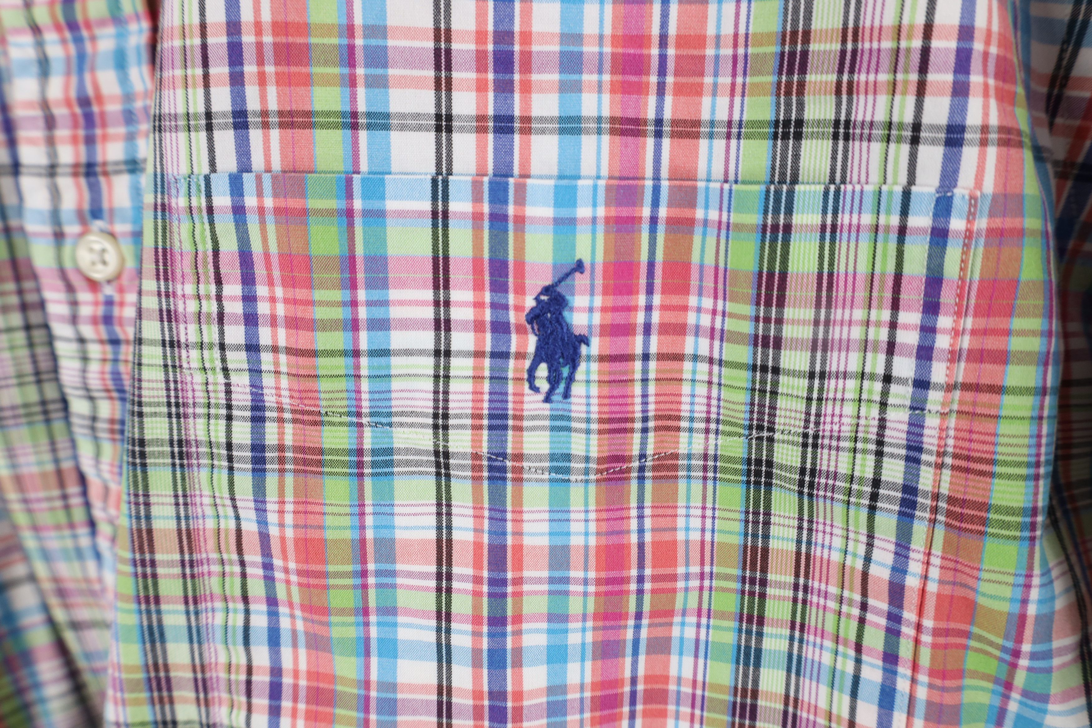 Ralph Lauren × Vintage Vintage 90s Ralph Lauren Fit Rainbow Plaid Button Down Shirt Size US L / EU 52-54 / 3 - 4 Thumbnail
