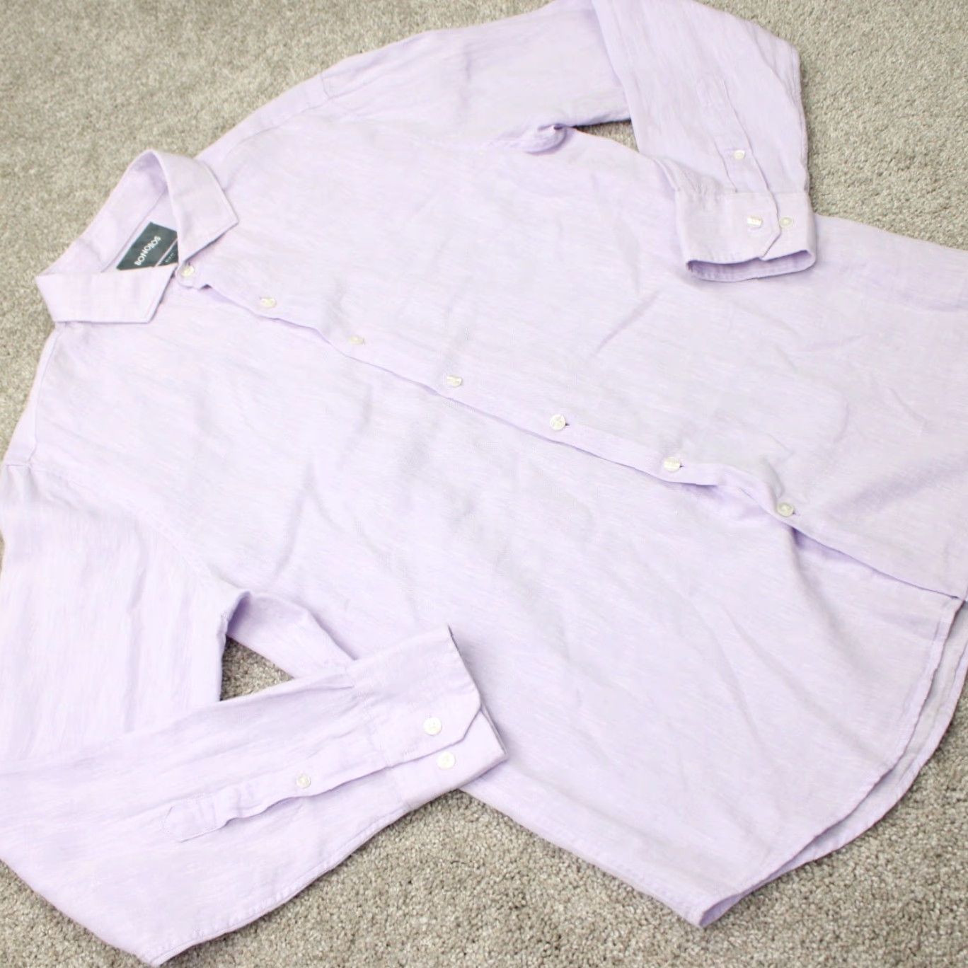 Bonobos Bonobos Shirt Mens Large Pink Slim Fit Linen/Cotton Long Sleeve Cutaway Collar Size US L / EU 52-54 / 3 - 7 Thumbnail