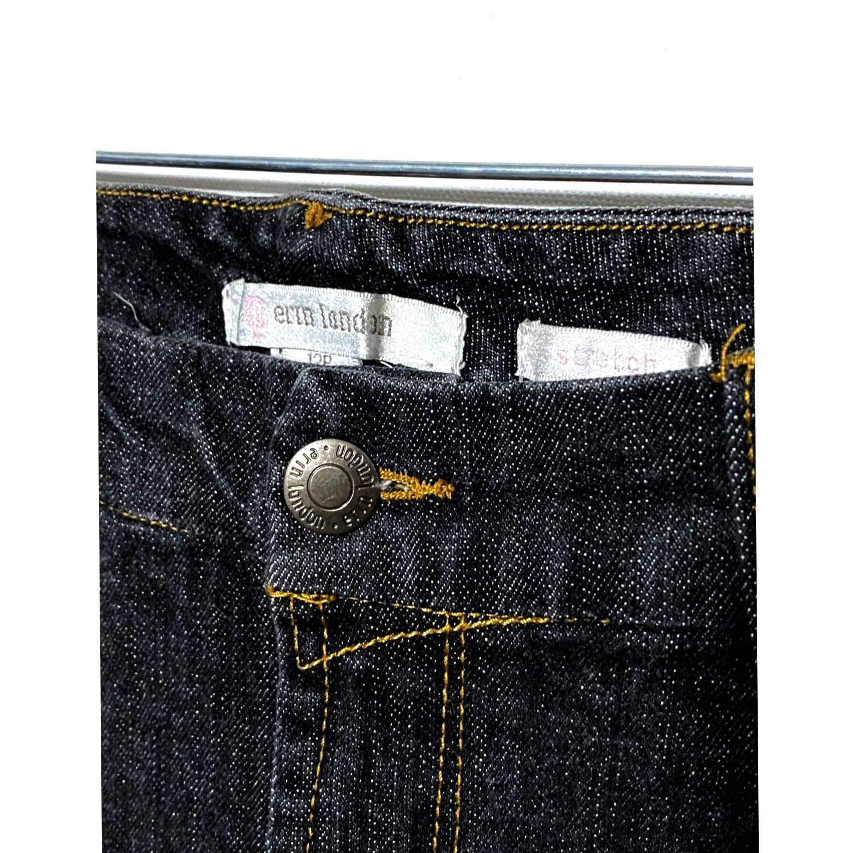 Vintage Erin London Jeans Womens 12 Petite Straight High Rise 28 in Inseam Stretch Denim Blue 5-Pocket Pants Casual Preppy інің Size 34" / US 12 / IT 48 - 4 Thumbnail