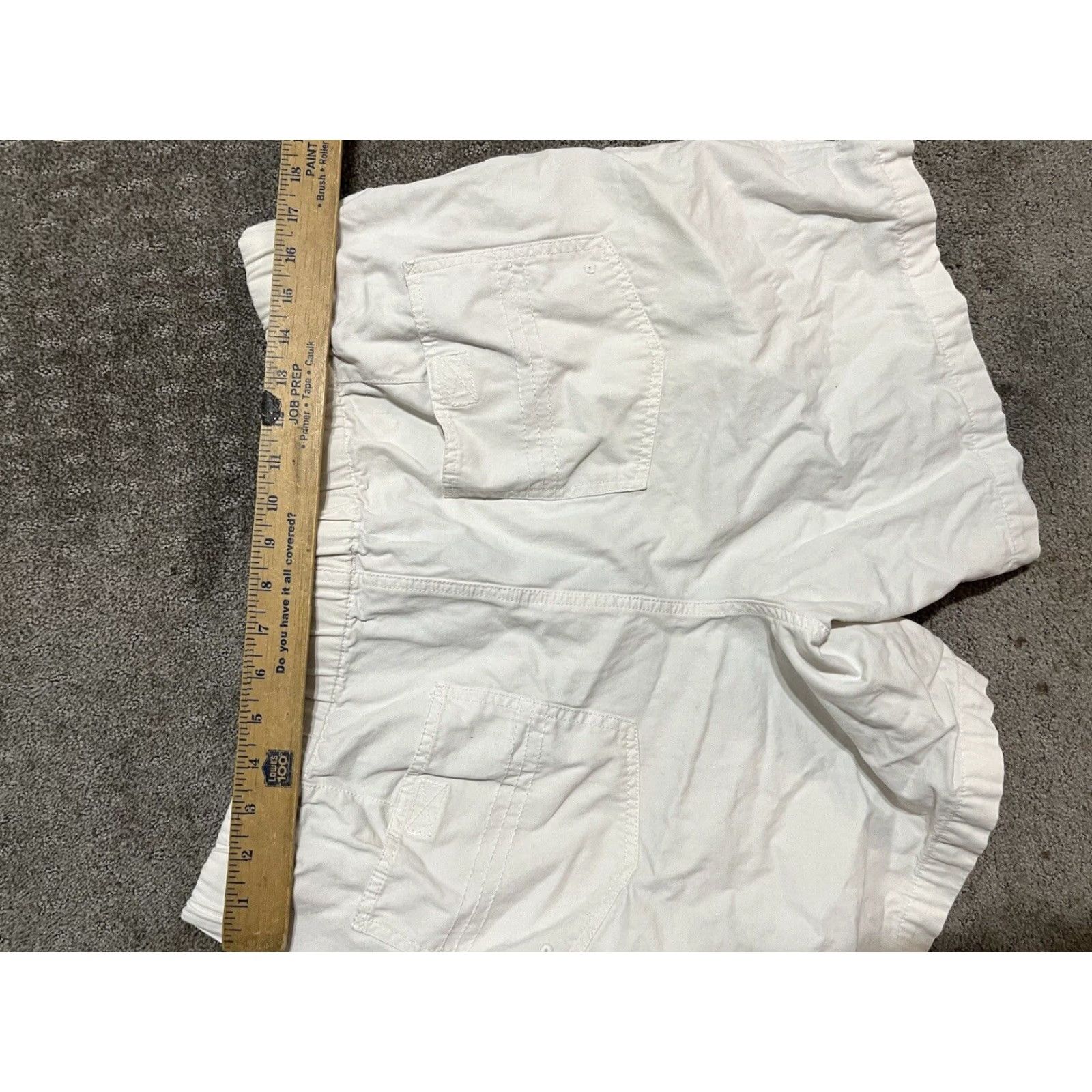 Izod IZOD Chino Shorts Mens Large White Flat Front Drawstring Cotton Size US 33 - 5 Thumbnail
