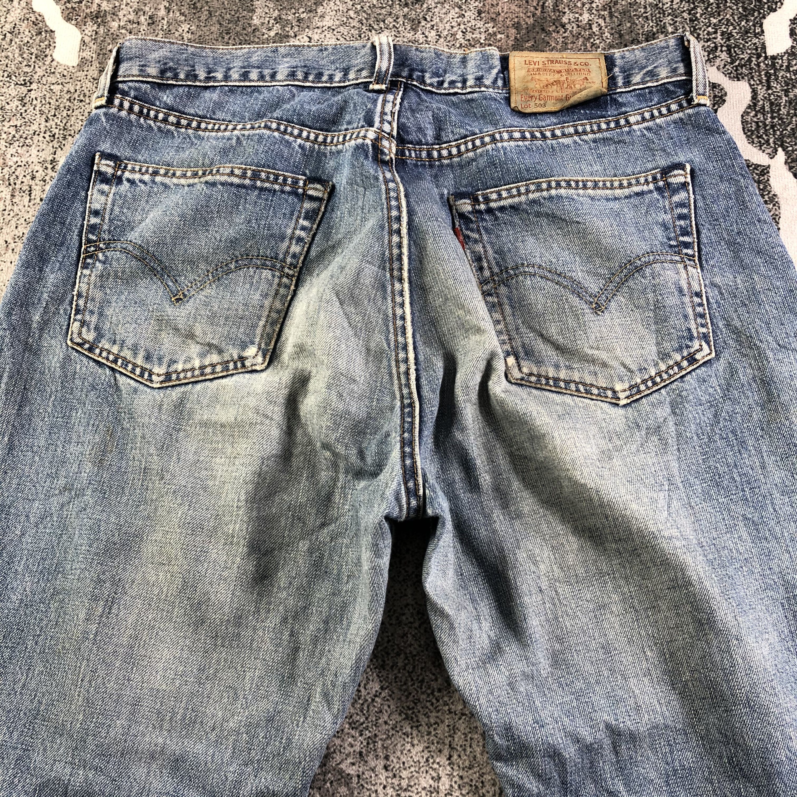 Levi's Vintage Levis 503 Redline Jeans Ripped Selvedge Denim KJ2856 Size US 34 / EU 50 - 4 Thumbnail