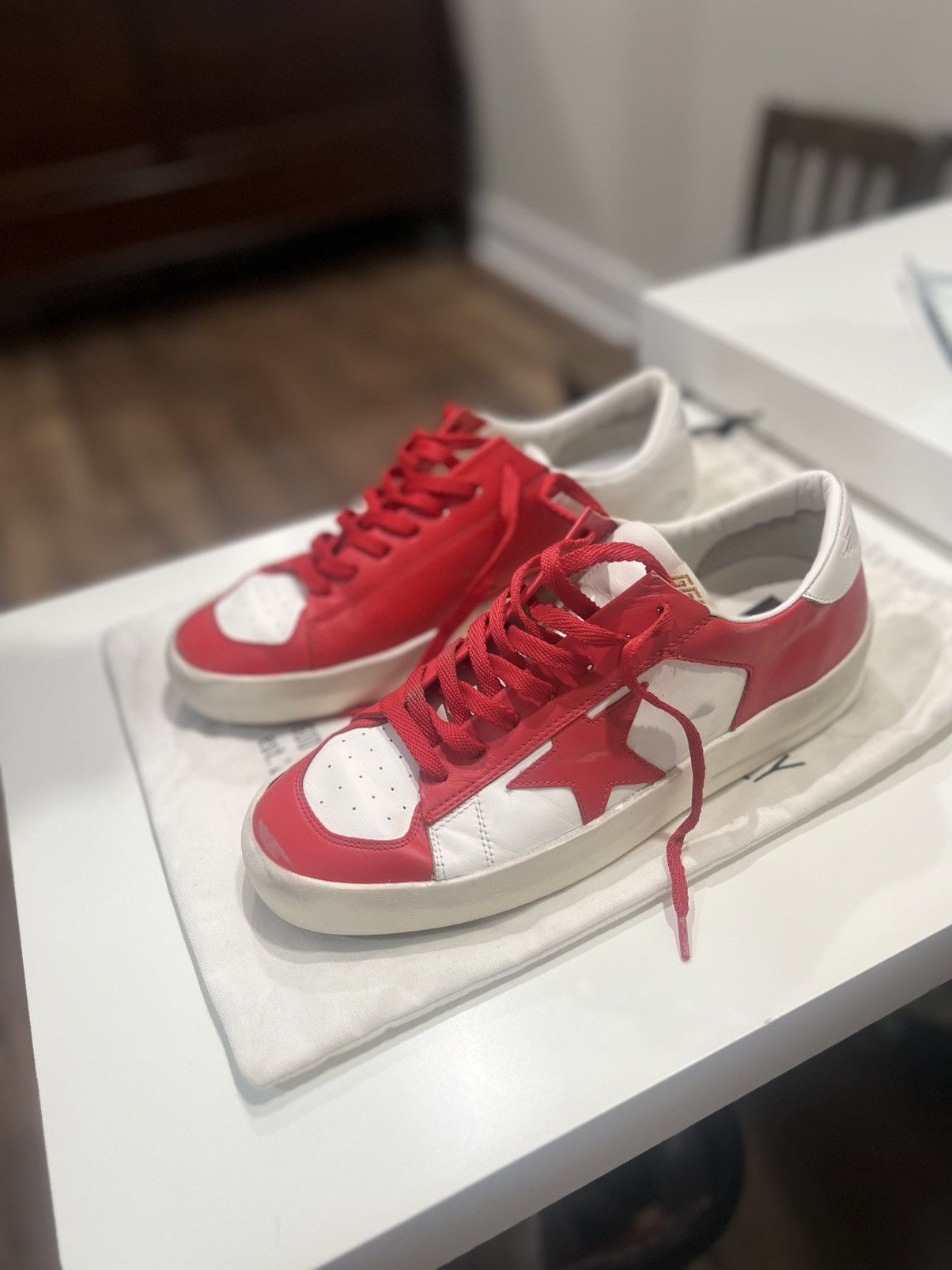 Golden Goose Luxury Golden Goose Red/White Sneakers Size US 11 / IT 41 - 4 Thumbnail