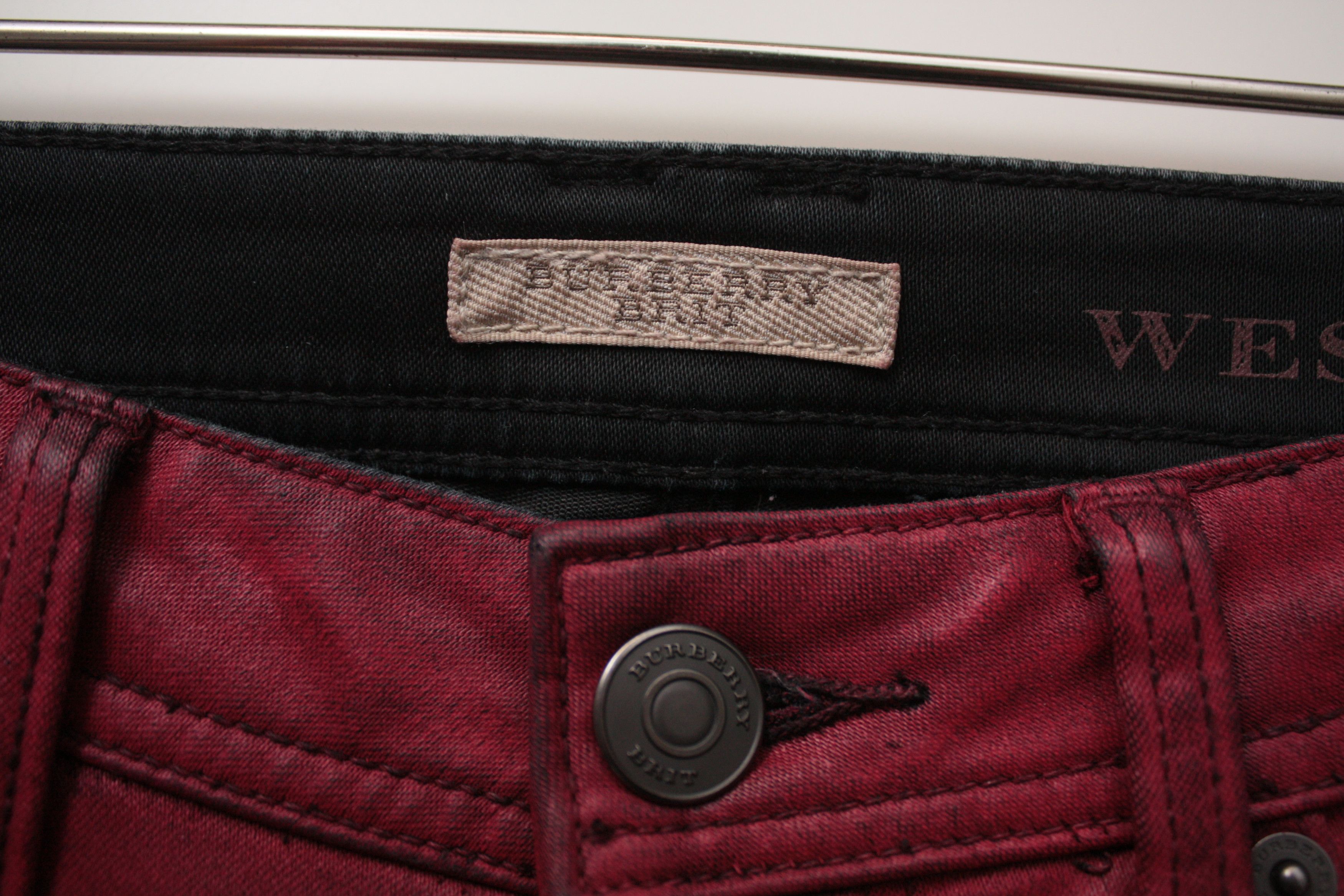 Burberry Burberry Brit Westbourne Skinny Ankle Red Denim Pants W26 Size 26" / US 2 / IT 38 - 4 Thumbnail