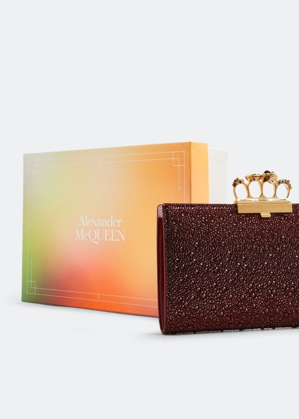 Alexander McQueen o1loc1c0225 Size: OS/Jewelled Flat Pouch in Burgundy Size ONE SIZE - 5 Thumbnail