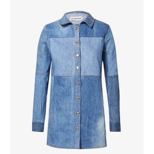 EB Denim $250 NWT EB DENIM UPCYCLED RECLAIMED DENIM MINI DRESS SZ M Size M / US 6-8 / IT 42-44 - 1 Thumbnail