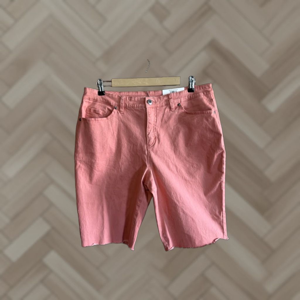 Vintage Style&co Womens Shorts Salmon Denim Cut Off Size 16 NWT Size 38" / US 16 / IT 52 - 1 Thumbnail