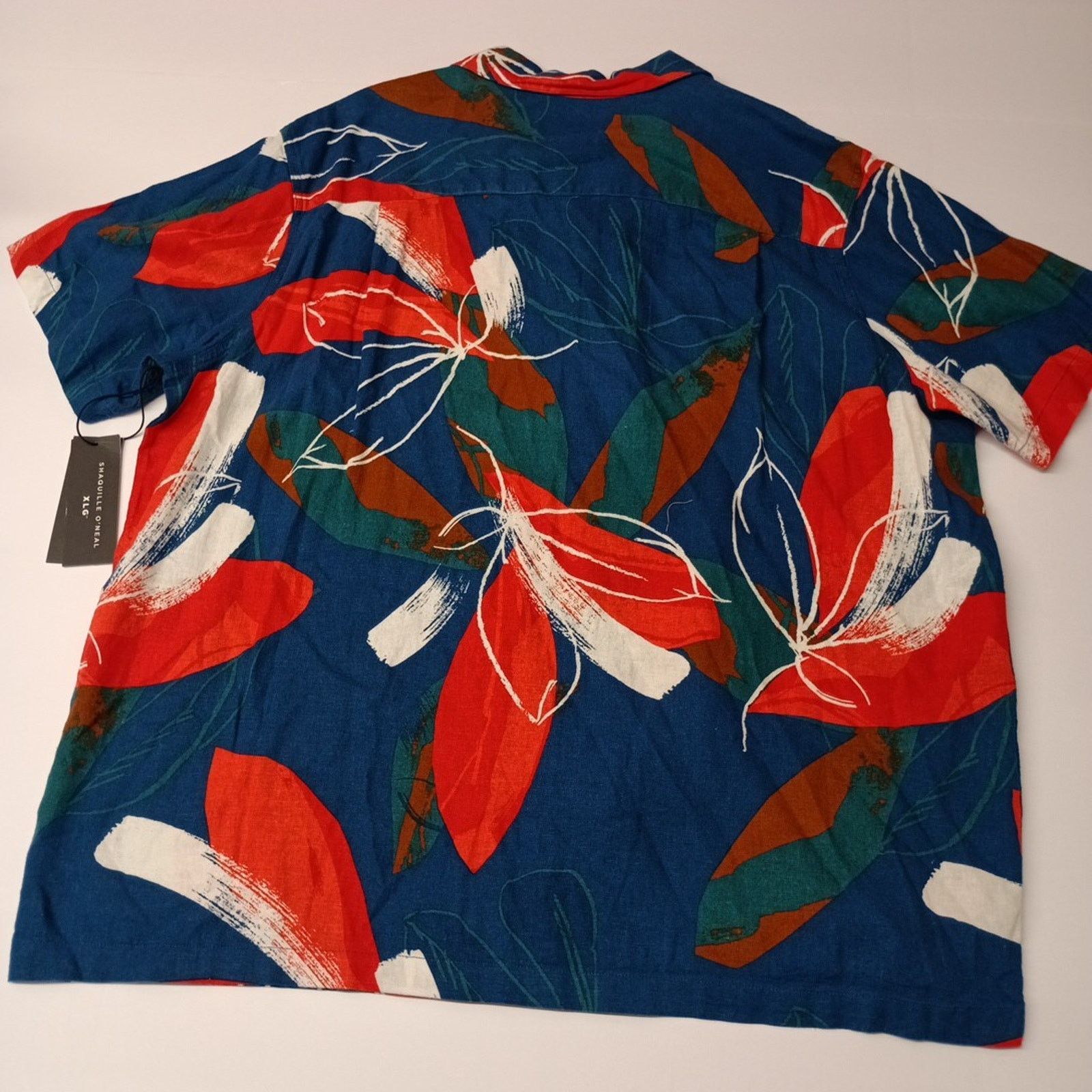 Other Men's Shaquille XLG Linen Blend Blue Floral Shirt Size 2XL Size US XXL / EU 58 / 5 - 6 Thumbnail