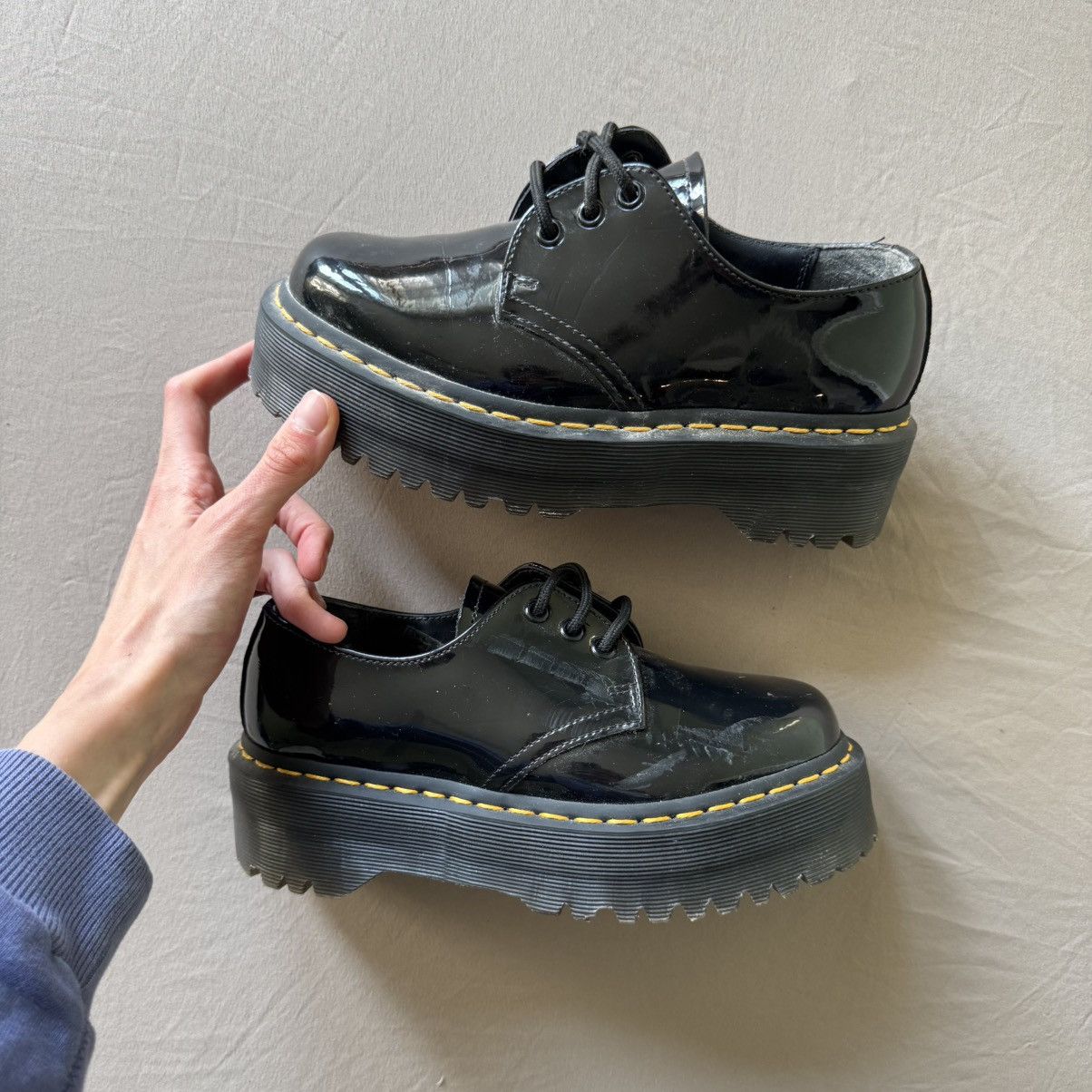 Martens 1461 PATENT LEATHER PLATFORM OXFORD SHOES