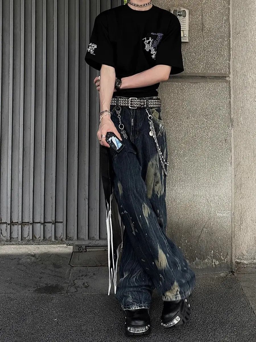 Japanese Brand Retro hip-hop loose wide leg jeans Size US 32 / EU 48 - 2 Thumbnail