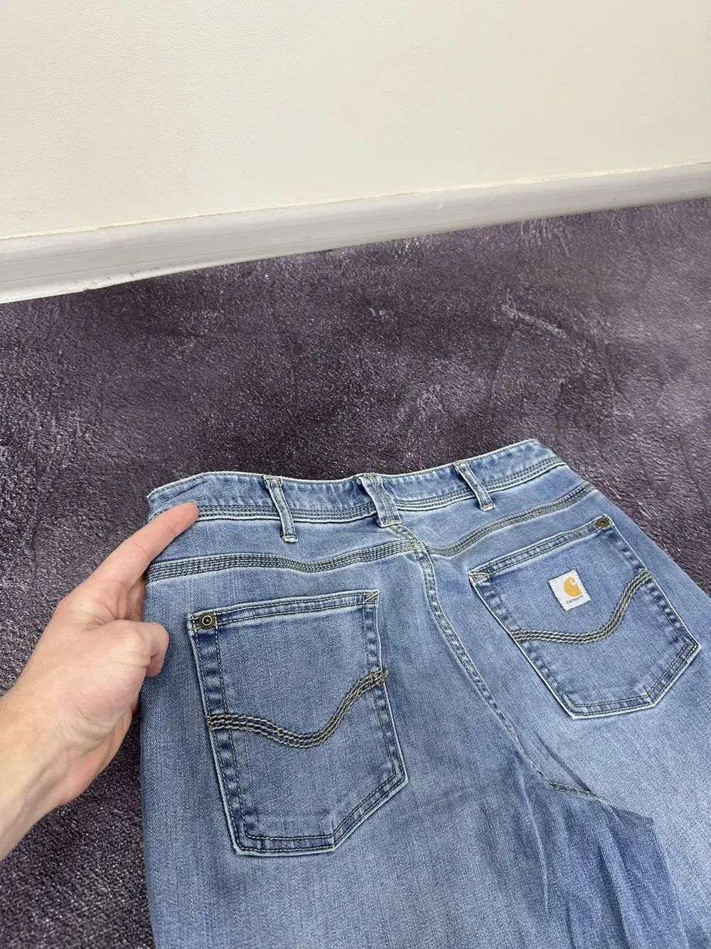 Carhartt Vintage Cahrartt USA Bootcut Light Blue Hype Flared Jeans Size 32" / US 10 / IT 46 - 6 Thumbnail