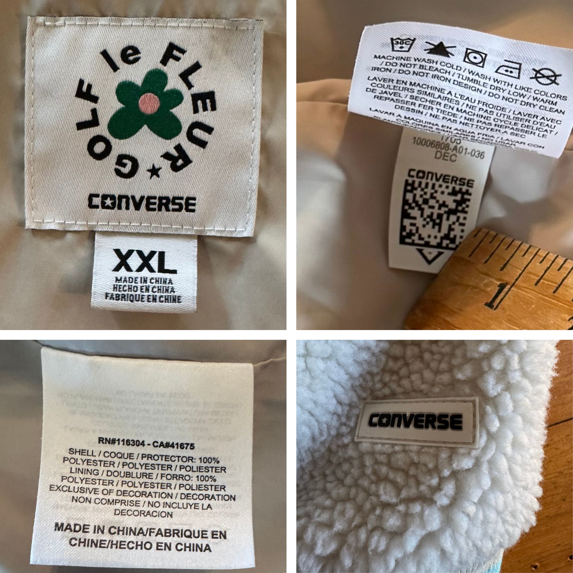 Converse × Golf le Fleur Golf le Fleur x Converse Sherpa Bomber Varsity Jacket Size US XXL / EU 58 / 5 - 8 Thumbnail