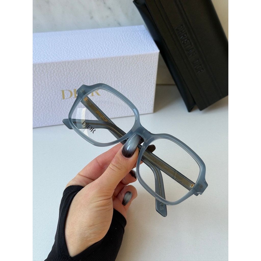 Dior NEW Dior DiorMidnightO S1I Square Eyeglasses Frames in Blue Size ONE SIZE - 8 Thumbnail
