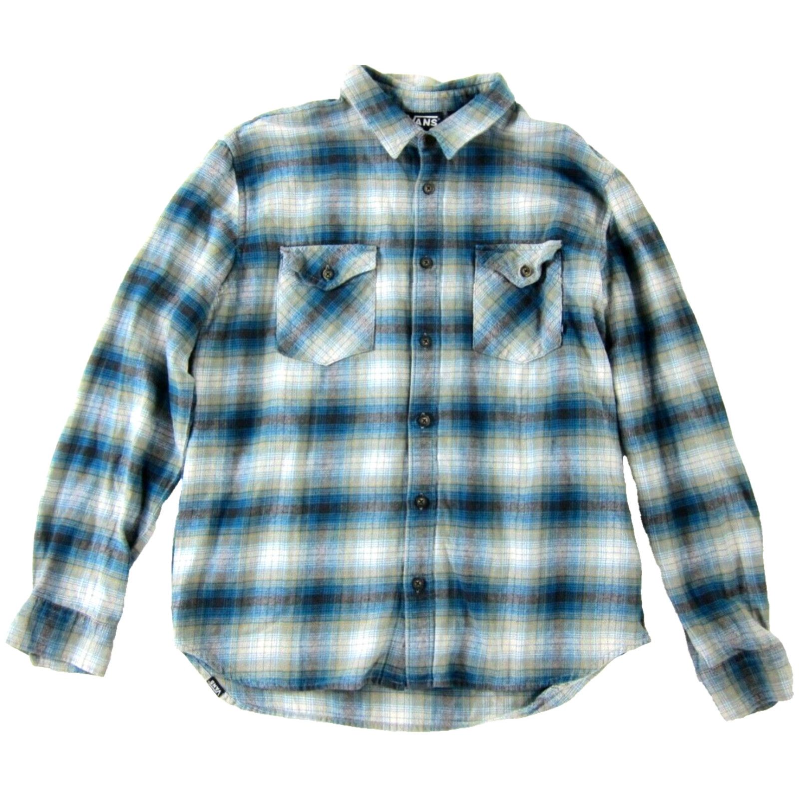 Vans VANS Shirt Men Large Blue Plaid 100% Cotton Flannel Long Sleeve Button-Up Size US L / EU 52-54 / 3 - 2 Thumbnail