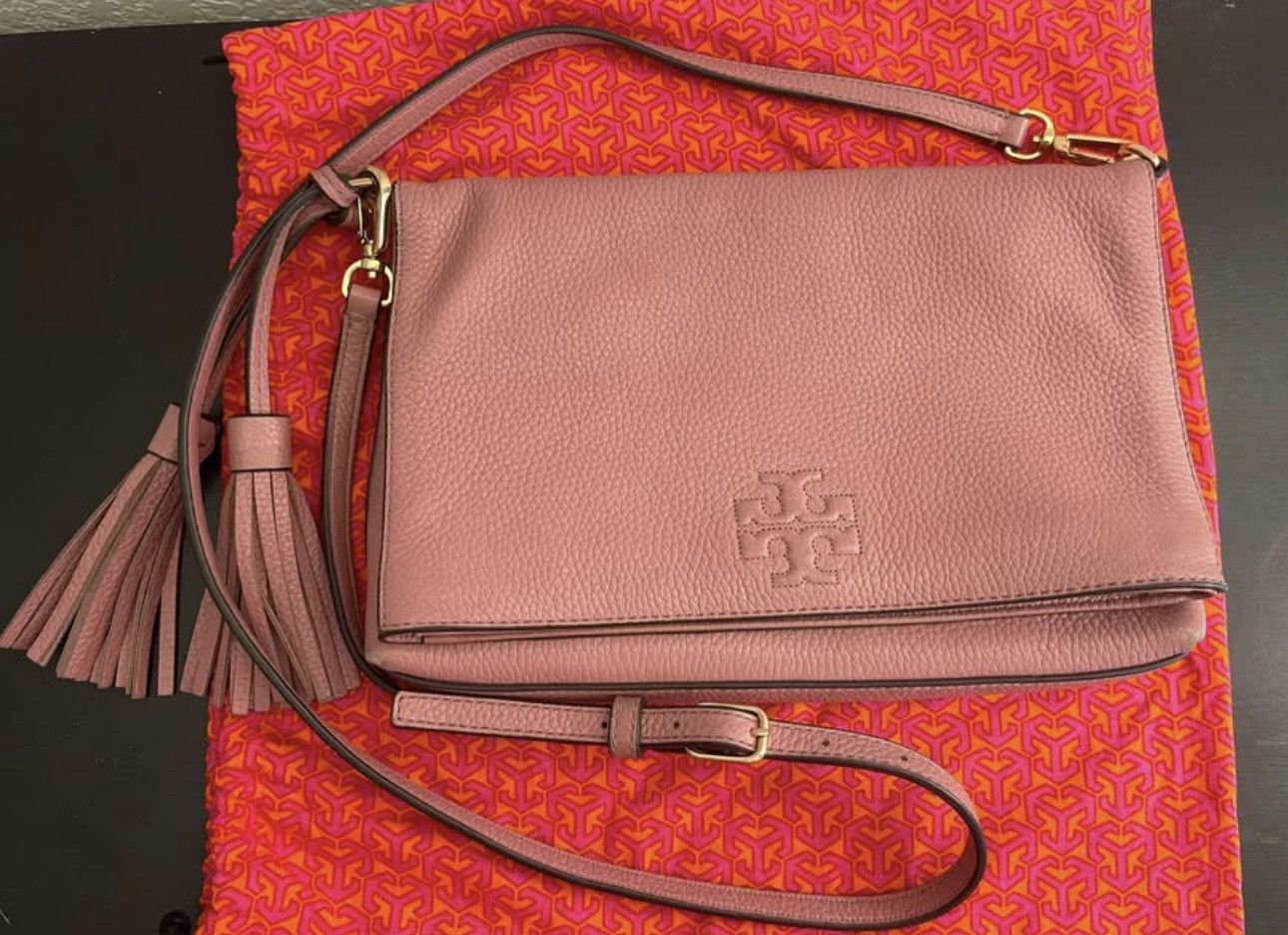 Tory Burch Thea Mini Foldover Pink Magnolia Tory Burch Crossbody Bag Size ONE SIZE - 2 Thumbnail