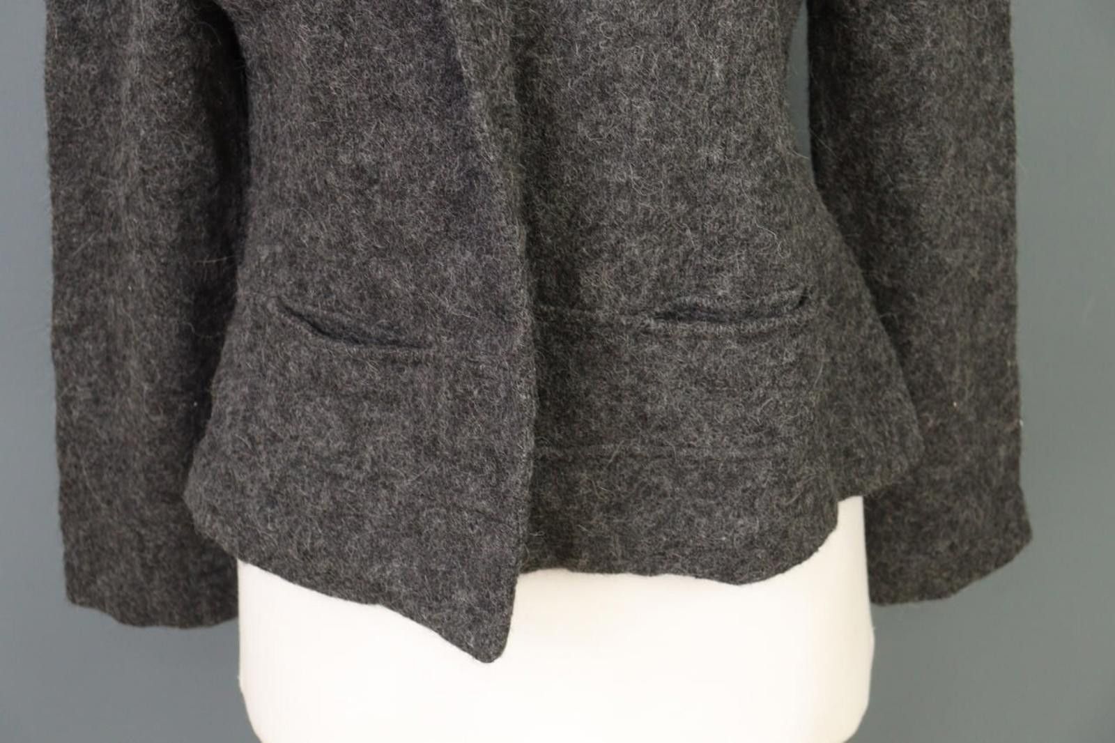 Designer Peruvian Connection Blazer Size 10 Gray Knit Alpaca Button Size L / US 10 / IT 46 - 3 Thumbnail