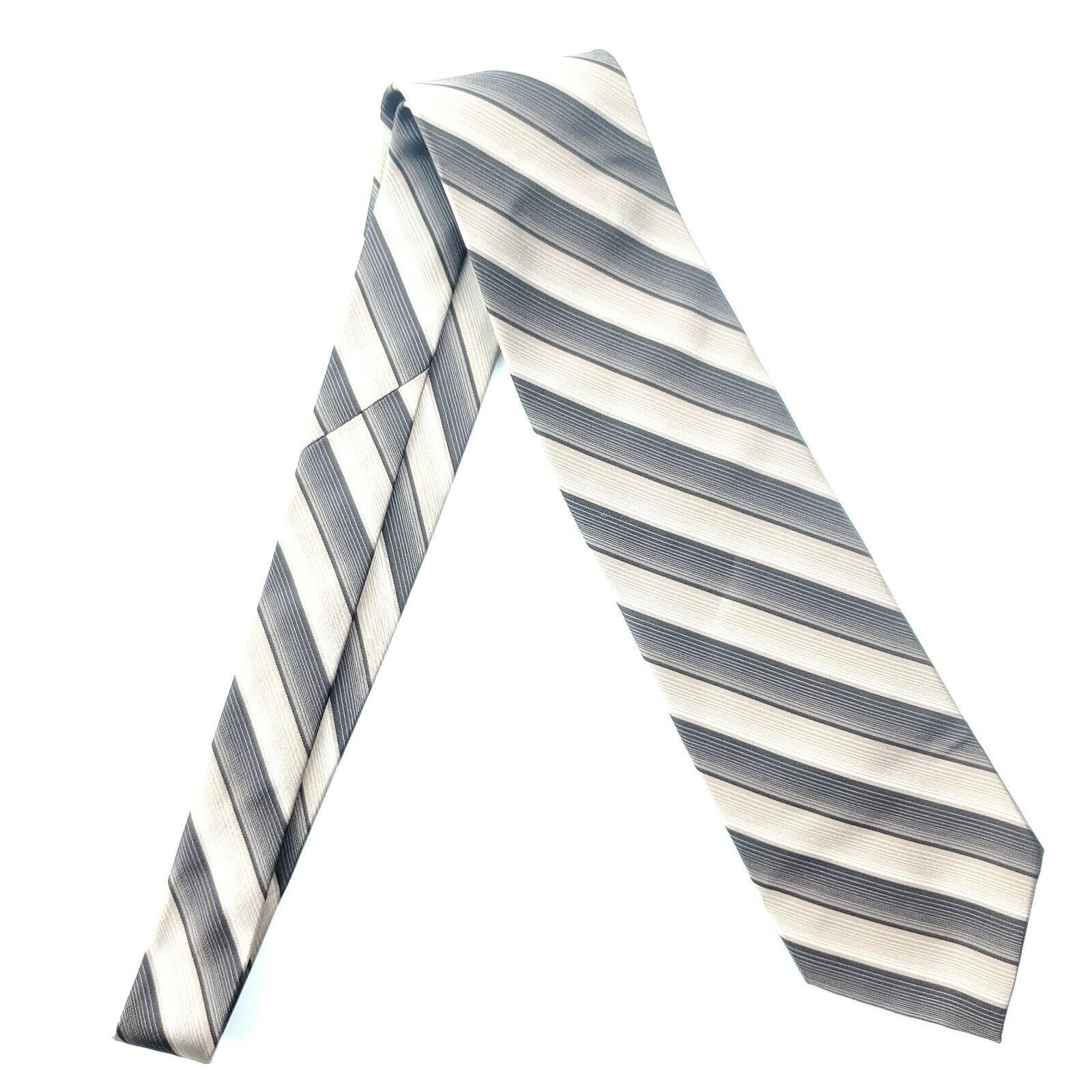 Pierre Cardin Pierre Cardin Brown Striped Short Silk Tie Size ONE SIZE - 6 Thumbnail