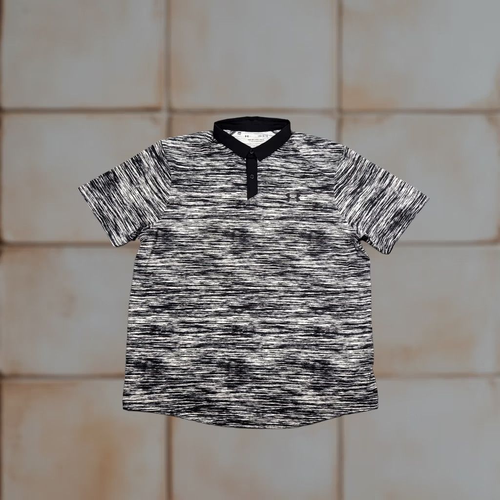 Under Armour Under Armour Iso-Chill Polo Shirt Mens Large Black White Golf Performance Loose Fit Shirt Size US L / EU 52-54 / 3 - 1 Thumbnail