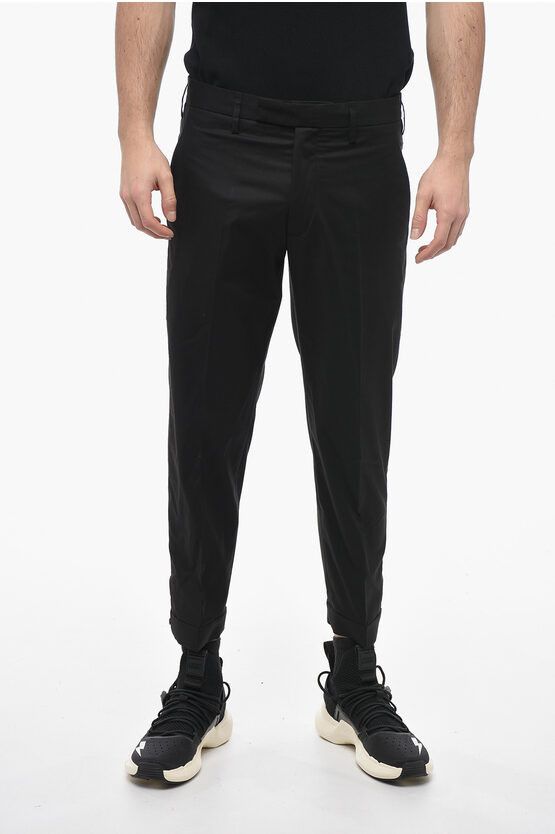 image of Neil Barrett Slim Fit Barrett Metal Pants With Belt Loops in Black, Men's (Size 31)