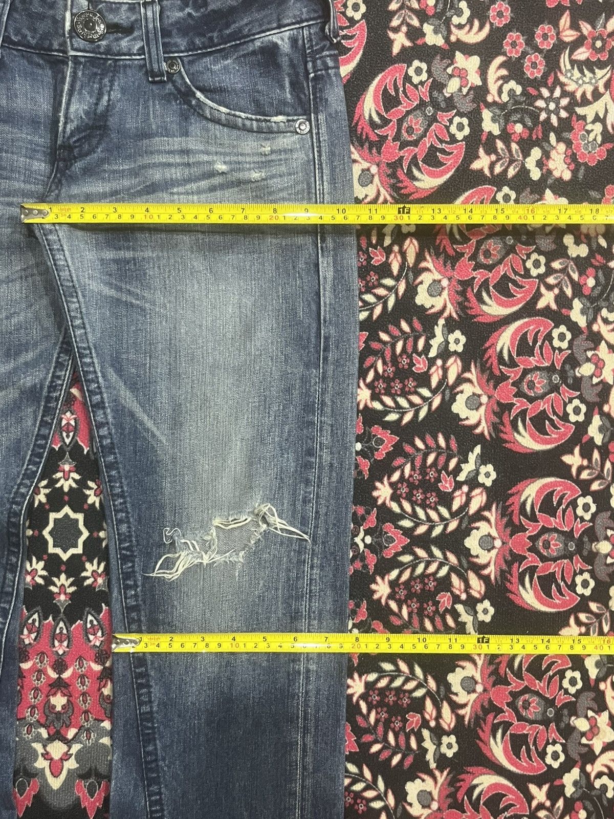 If Six Was Nine Japanese Brand Venus Fragment Design Studded Rip Flare Jeans Size 30" / US 8 / IT 44 - 15 Thumbnail