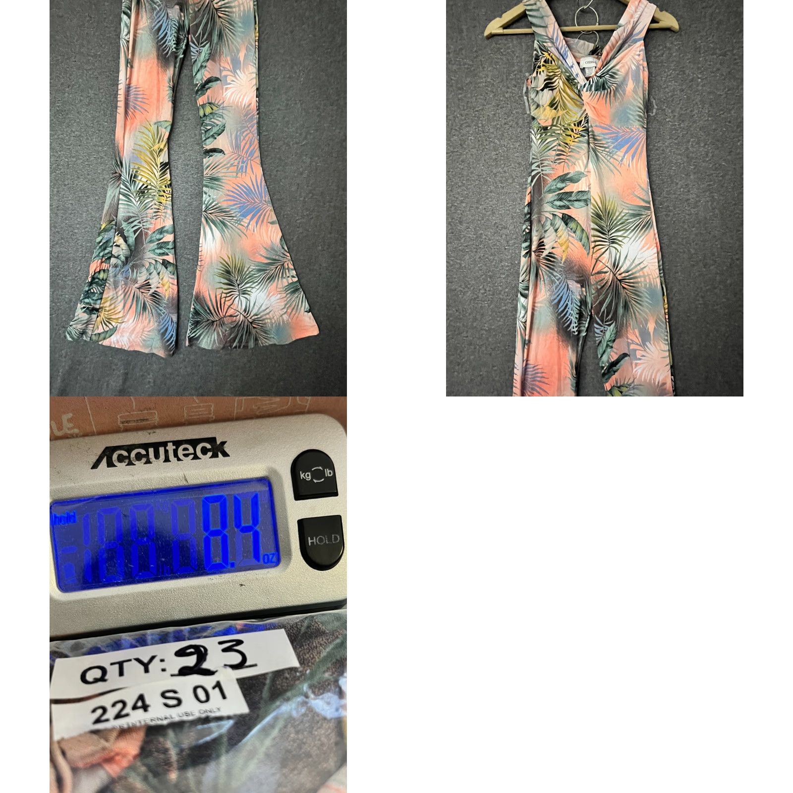 Vintage Codigo Women's Romper Hawaii S Ivory Hawaiian Graphic Leaves Tropical Sleeveless Pockets Straps Slim Flared Hem 33 In Inseam Summer Spring Size 28" / US 6 / IT 42 - 8 Thumbnail