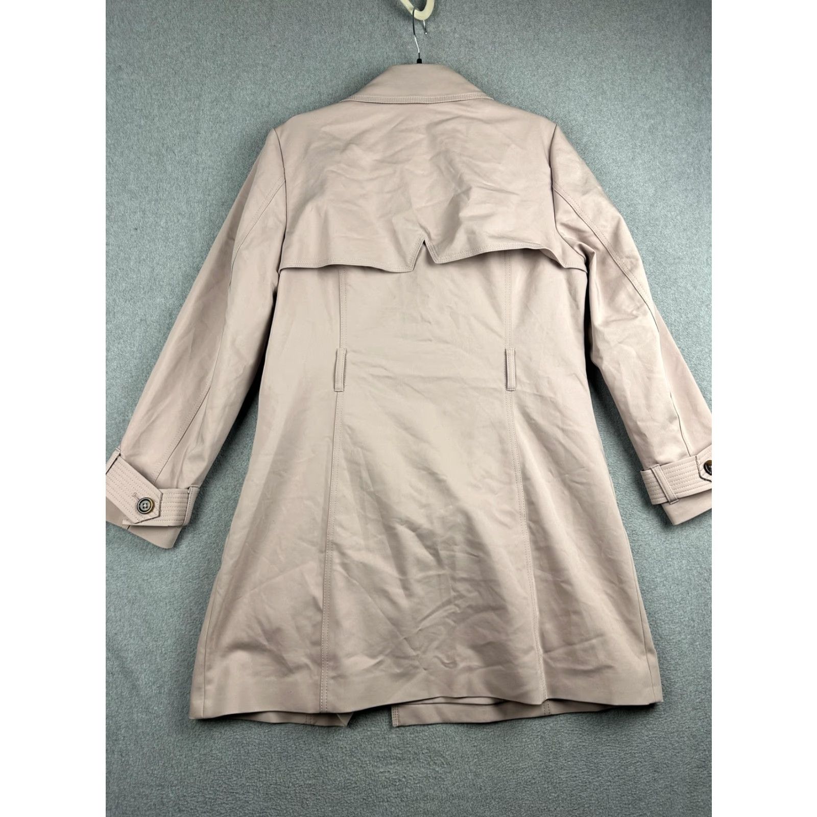 Express VINTAGE: No — Express Coat Womens L Pink Cotton Blend Trench Long Overcoat Zip Pockets NWT Size L / US 10 / IT 46 - 7 Thumbnail