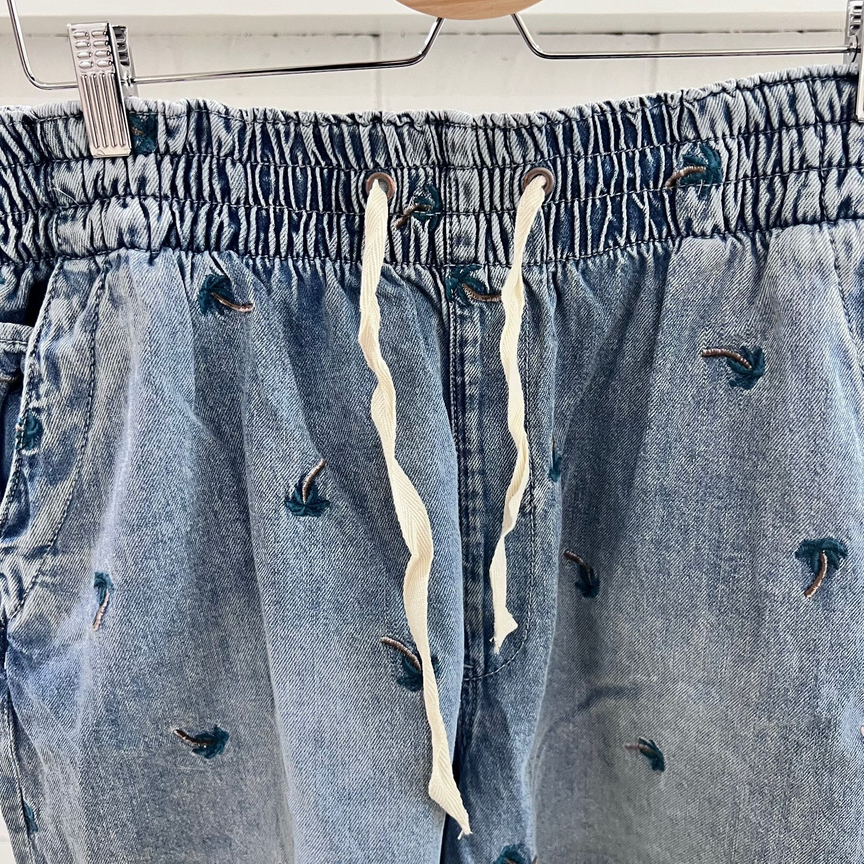 Other Kensie Jeans Palm Trees Embroidery High Rise Denim Shorts Size 38" / US 16 / IT 52 - 2 Thumbnail