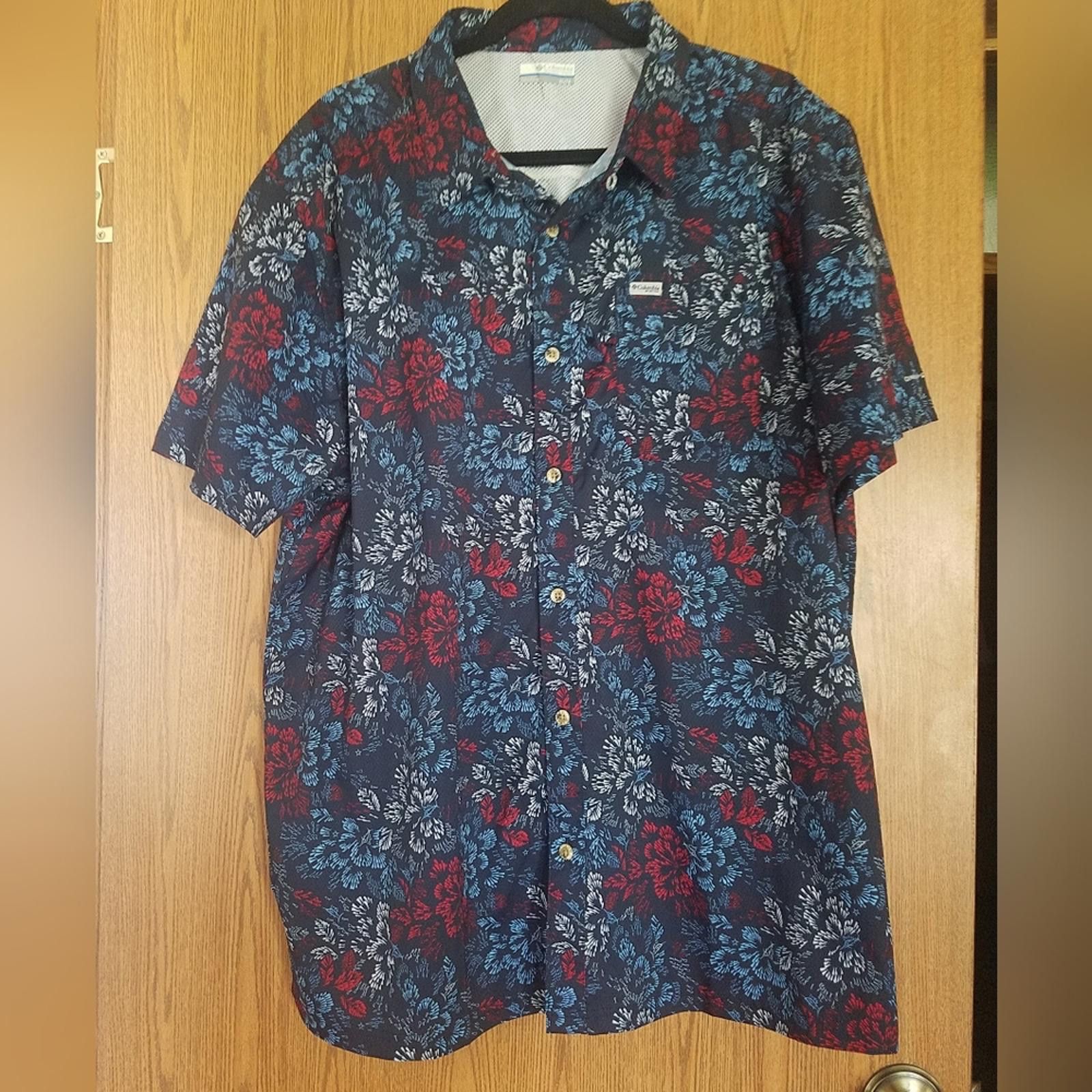 Columbia Columbia PDG Button-Up Shirt - Red and Blue Size XL Size US XL / EU 56 / 4 - 1 Thumbnail