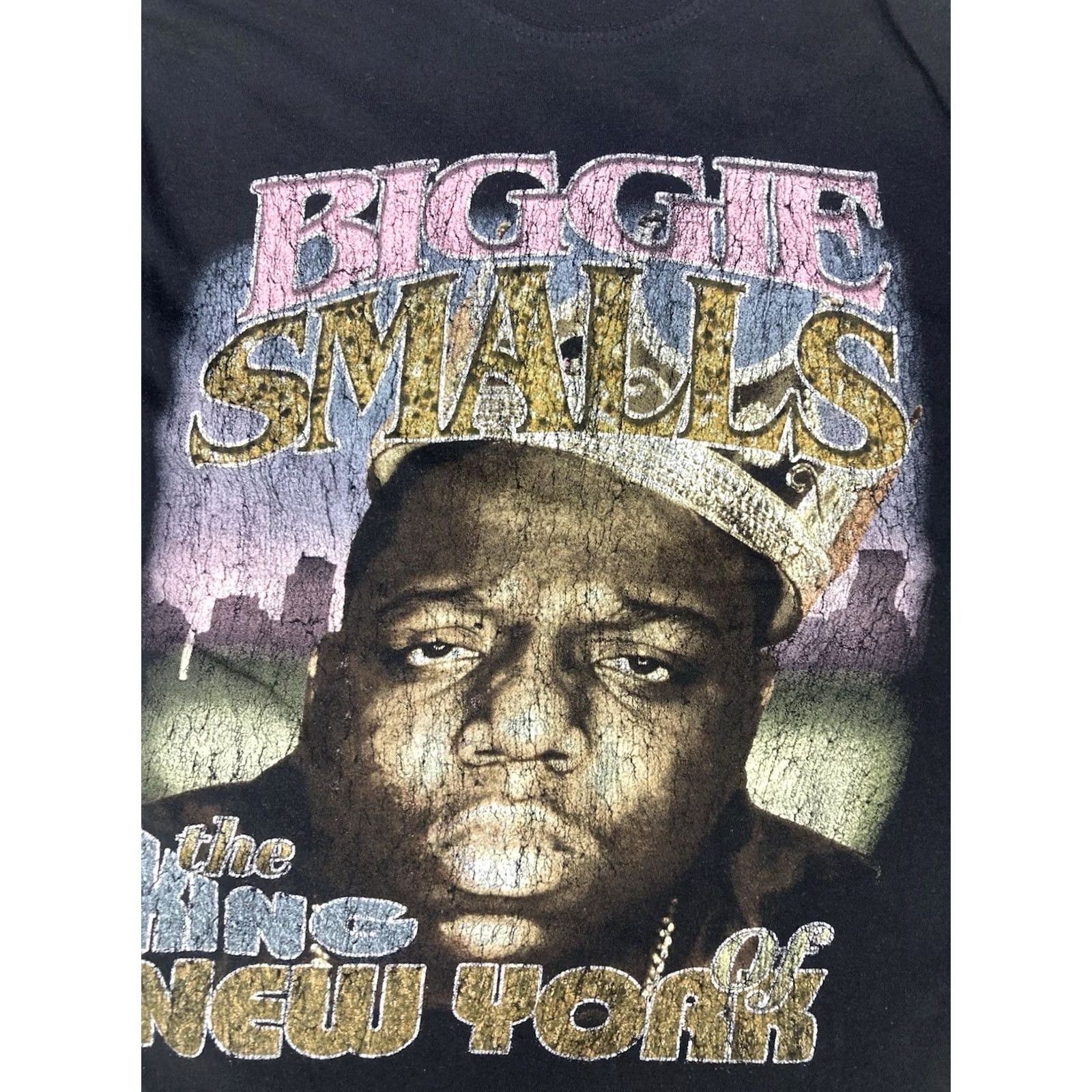 Vintage VINTAGE The Notorious BIG Biggie Smalls King New York Graphic T-shirt Women Medium Black Short Sleeve Crew Neck Pullover Casual Music Womens Size M / US 6-8 / IT 42-44 - 2 Thumbnail