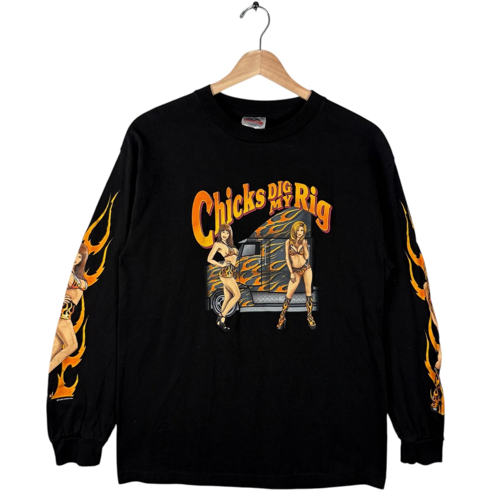 AAA Vintage "Chicks Dig My Rig" Trucker Long Sleeve Medium Size US M / EU 48-50 / 2 - 1 Thumbnail