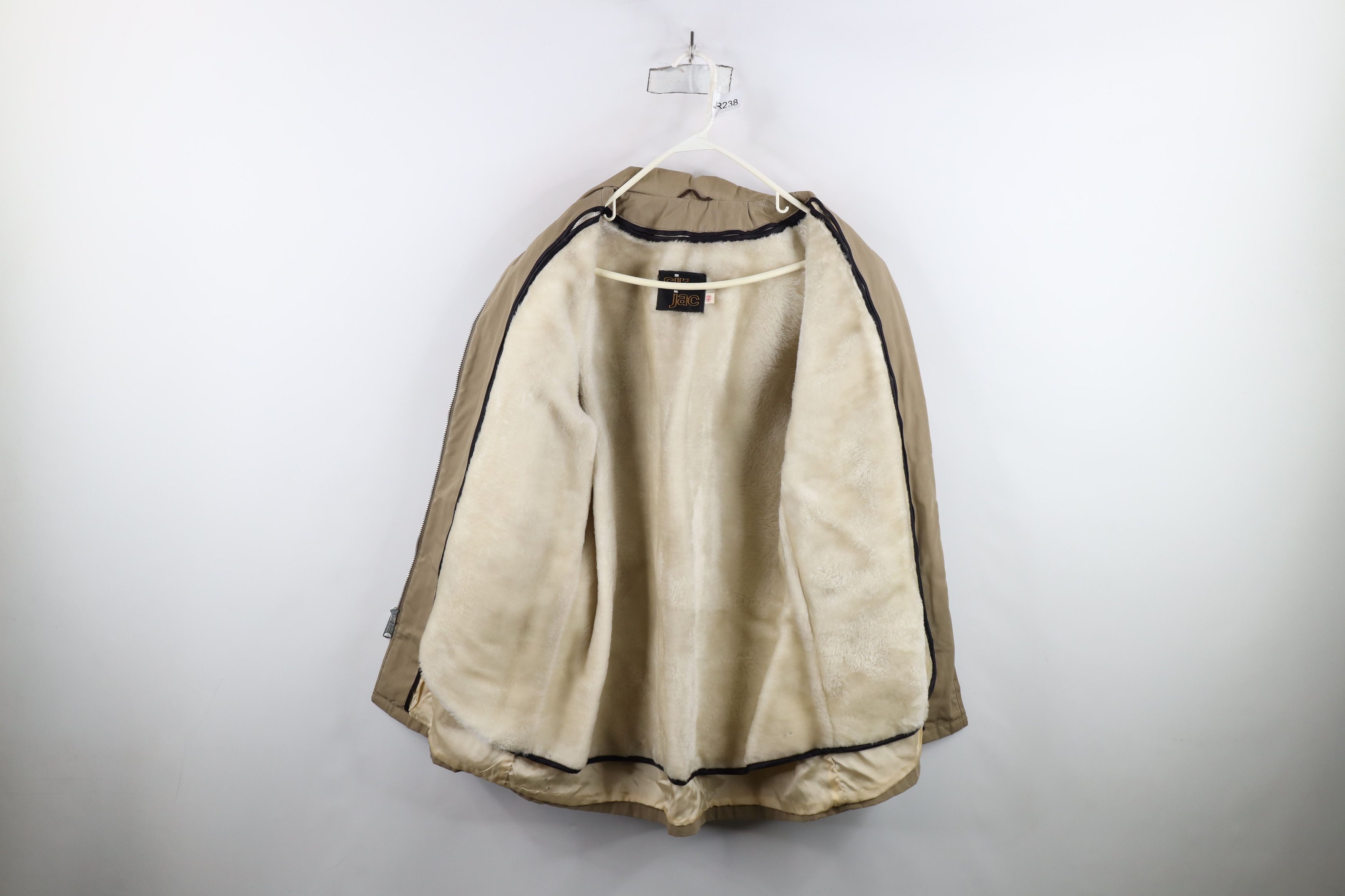Vintage Vintage 70s Streetwear Lined Zip Collared Jacket Beige USA Size US L / EU 52-54 / 3 - 9 Thumbnail