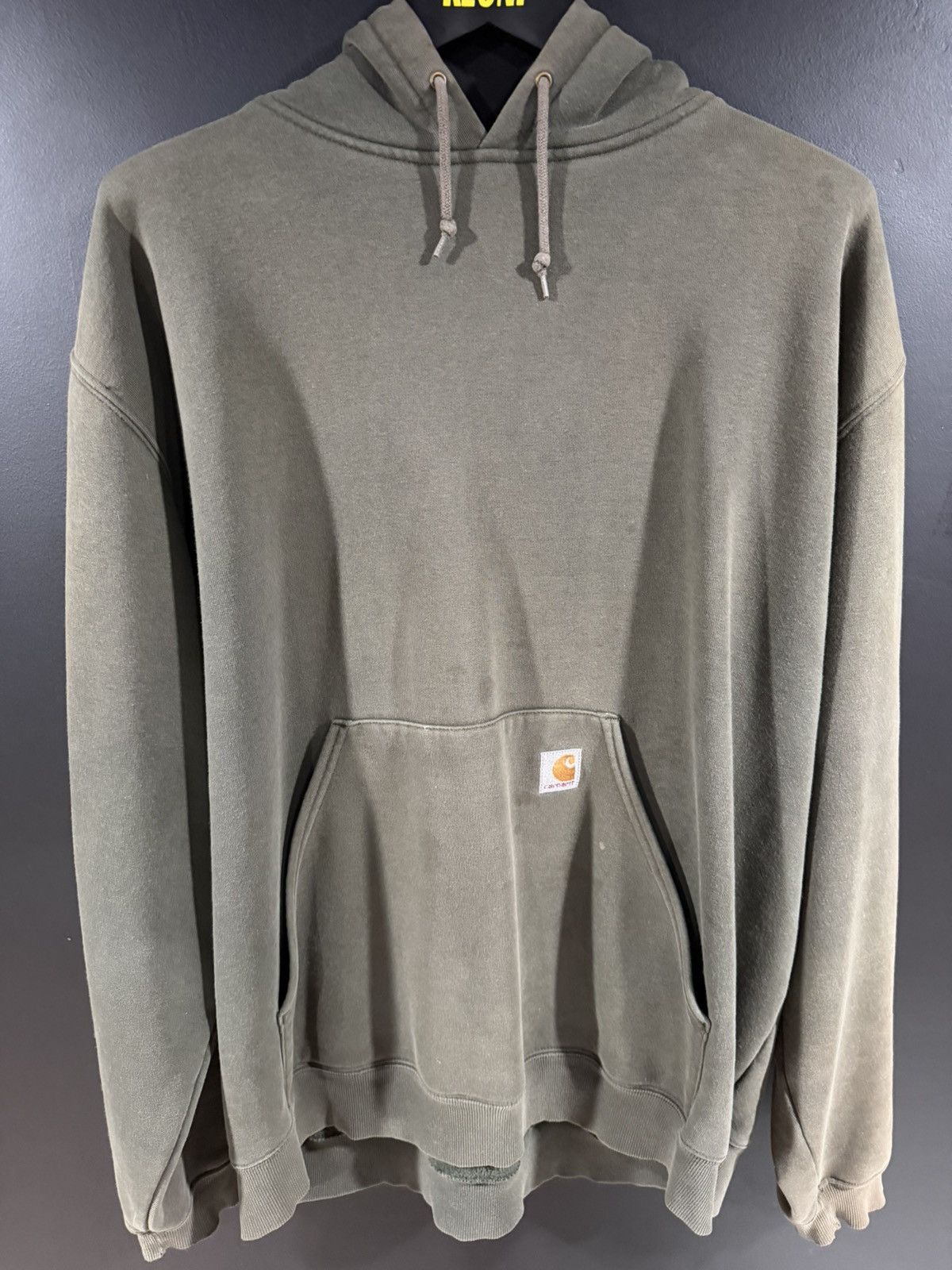 Carhartt 1990s Vintage Carhartt Faded Grunge Army Green Hoodie XXL Size US XXL / EU 58 / 5 - 2 Thumbnail