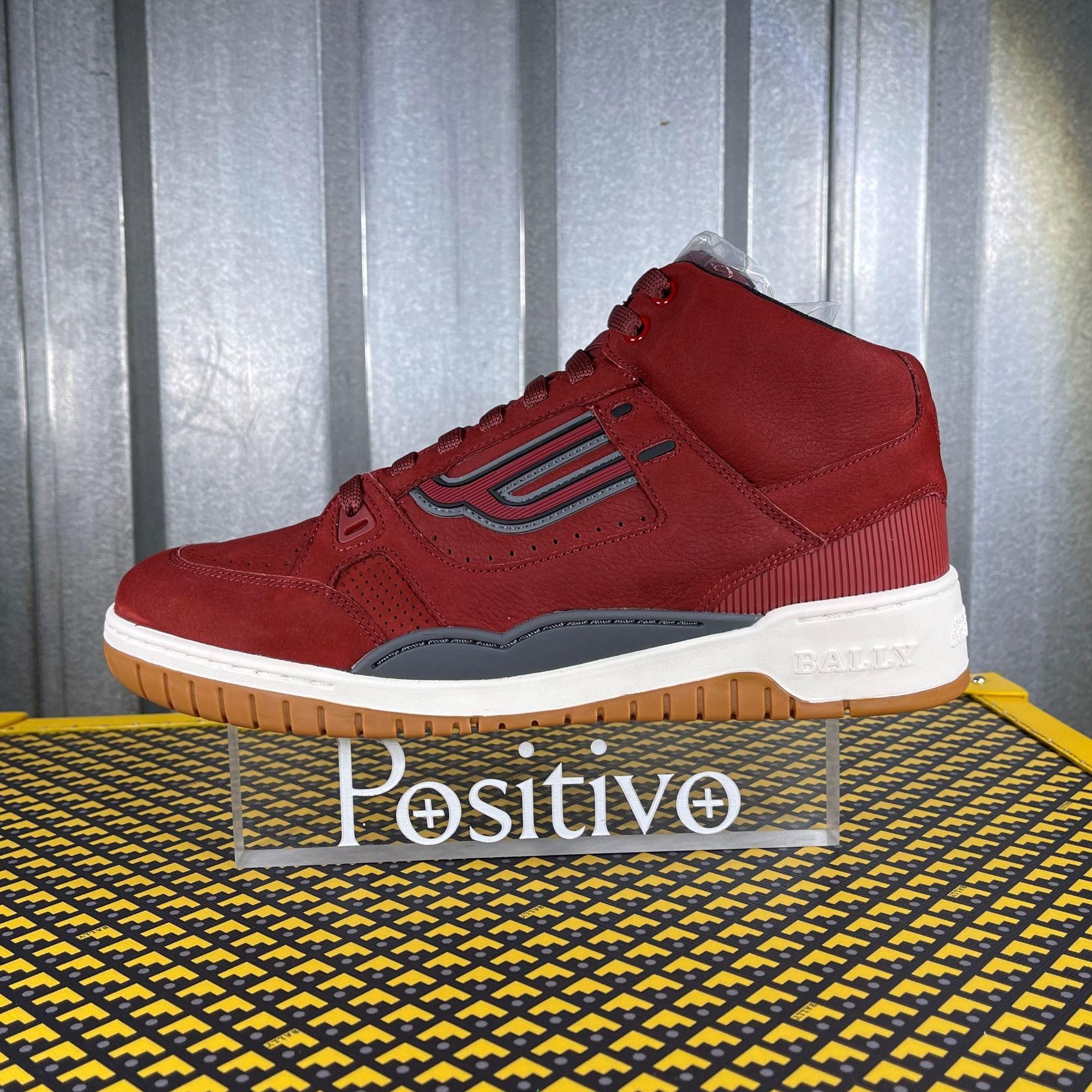 Bally King Red Leather High Top Sneakers US 7.5