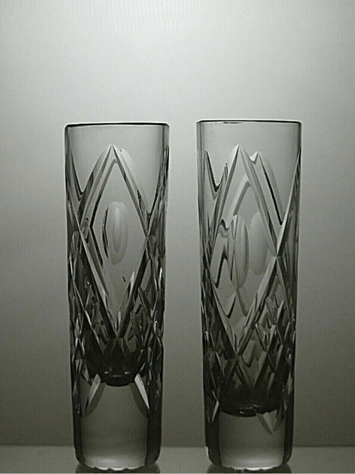 Other Royal Brierley Crystal Cut Glass Set Of 2 Vases 5 2/3" Size ONE SIZE - 1 Thumbnail