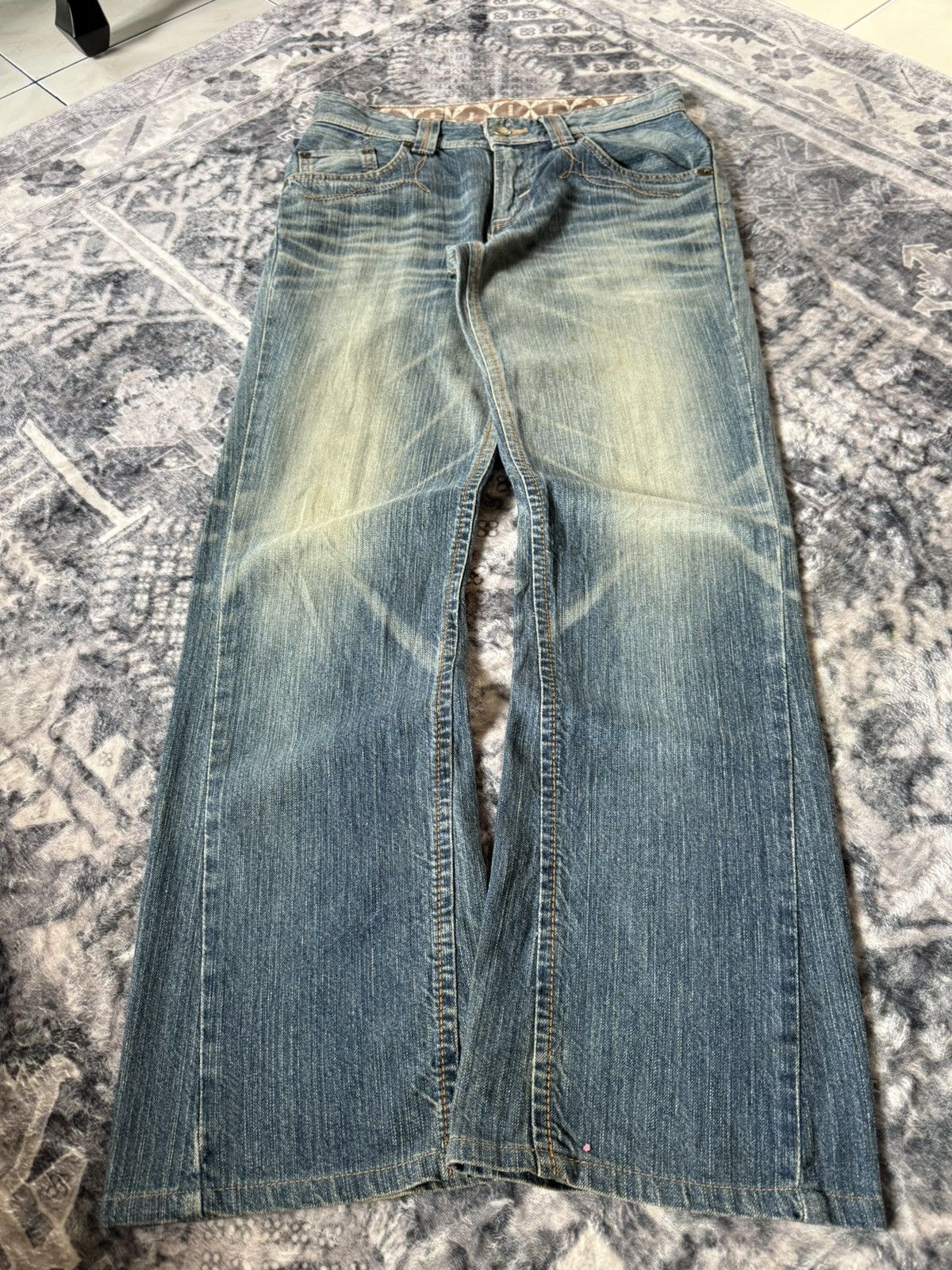 Japanese Brand Edwin 431 XV Over Stitched Western Japanese Flare Jeans Size US 29 - 2 Thumbnail