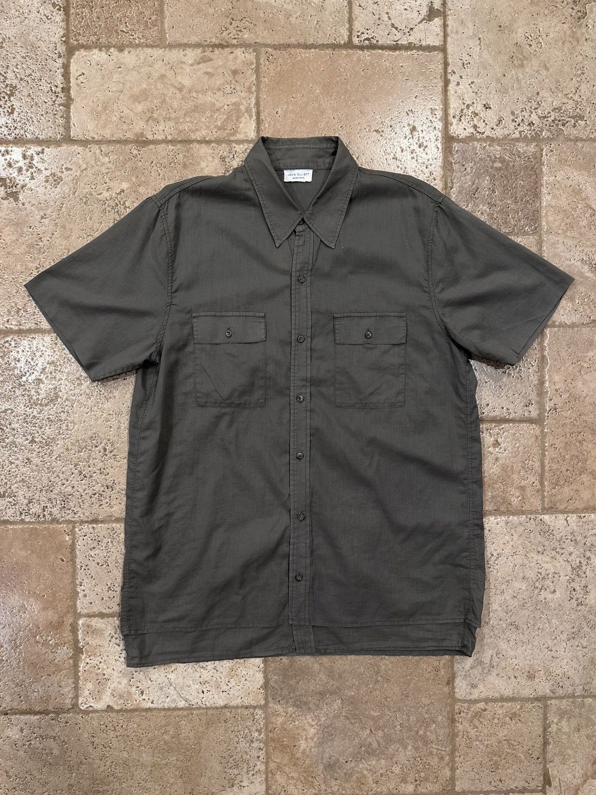 John Elliott John Elliott Military Olive Green Cargo Tech Button Up Shirt Size US L / EU 52-54 / 3 - 1 Thumbnail