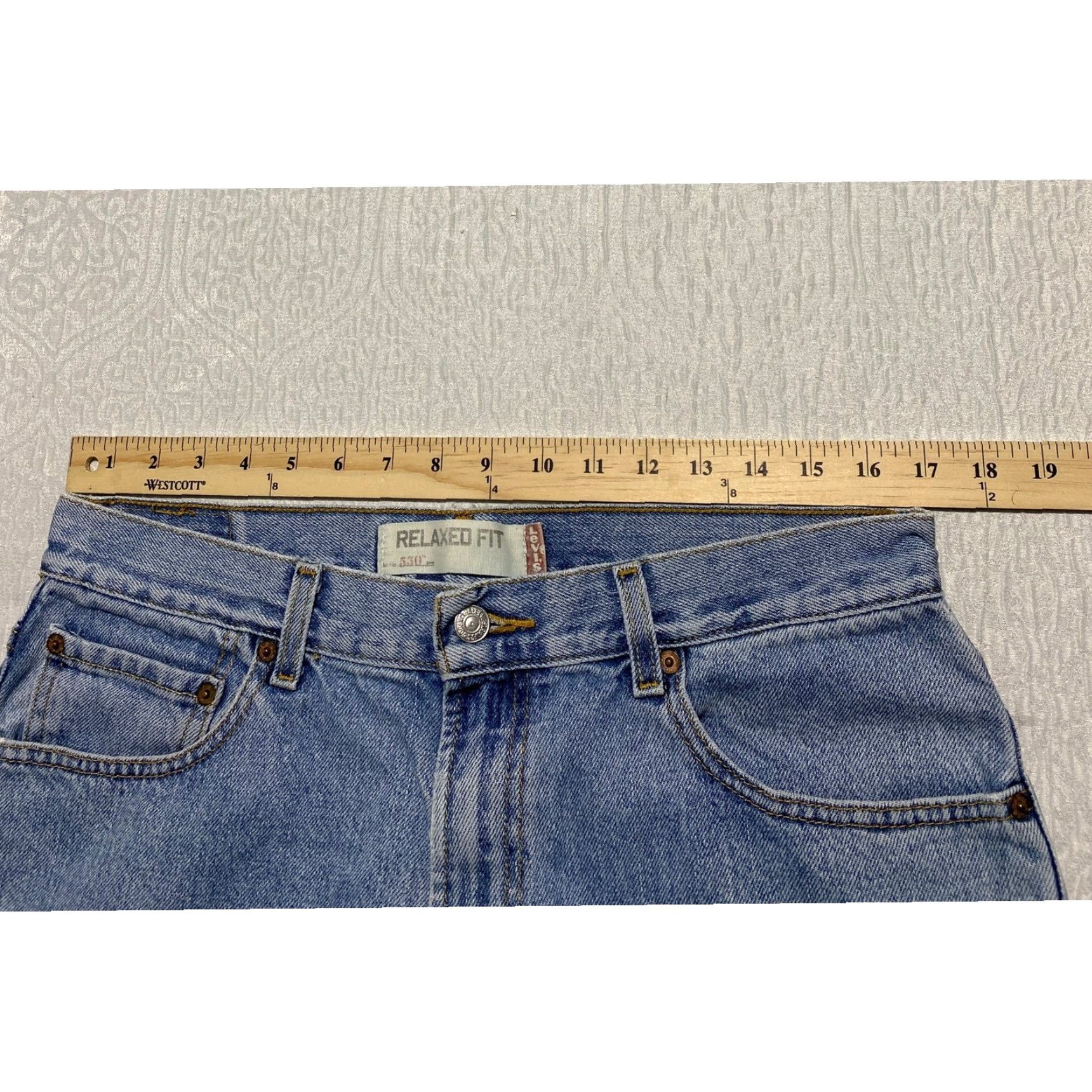 Levi's Levi's 550 Jeans Mens 34×30 Blue Denim Relaxed Fit Light Vintage 90s Straight Jeans Mens W34 L30 Clothing Size US 34 / EU 50 - 5 Thumbnail