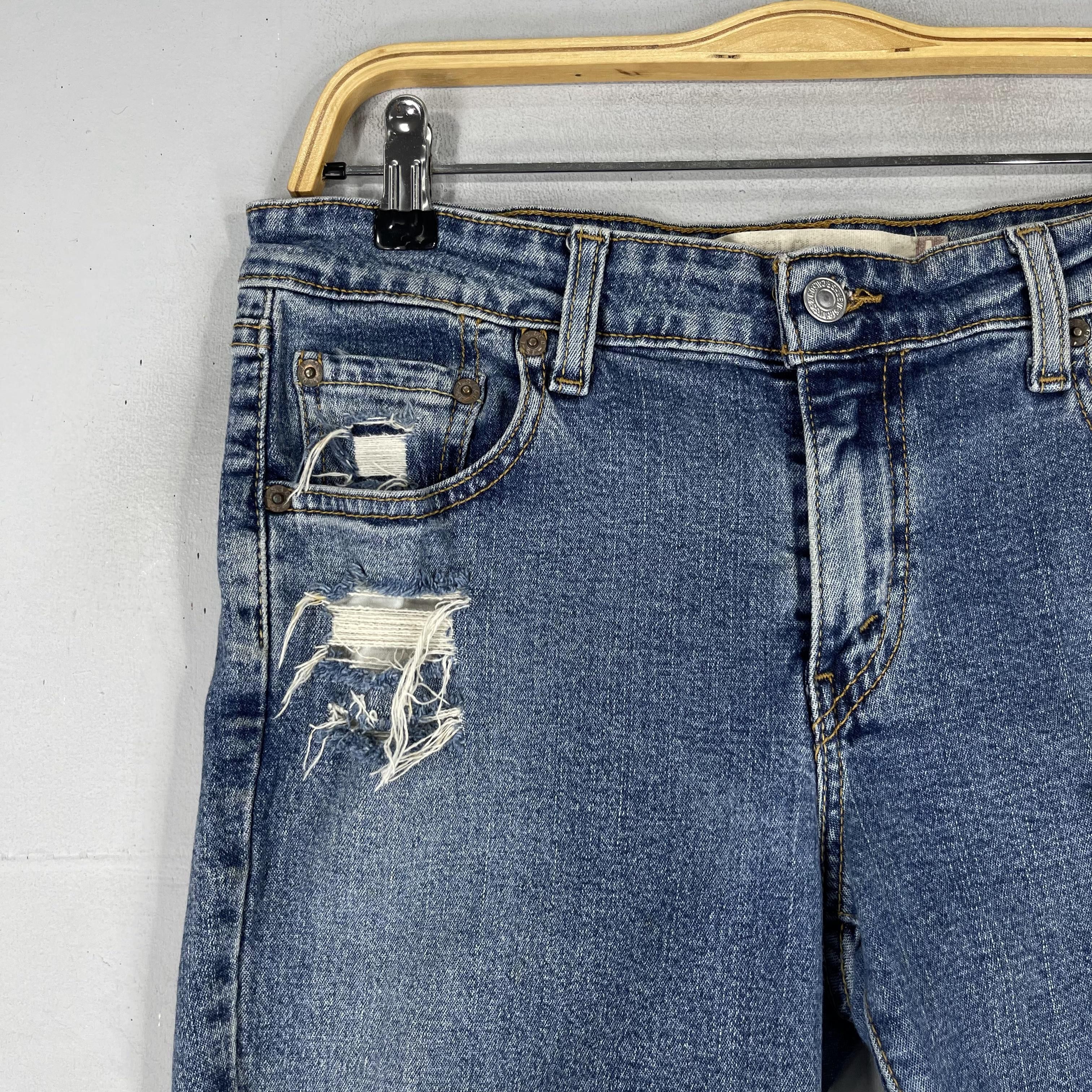 Levi's W31 Vintage Distressed Levis 518 Thigh Ripped Cutoff Denim Size 31" - 3 Thumbnail
