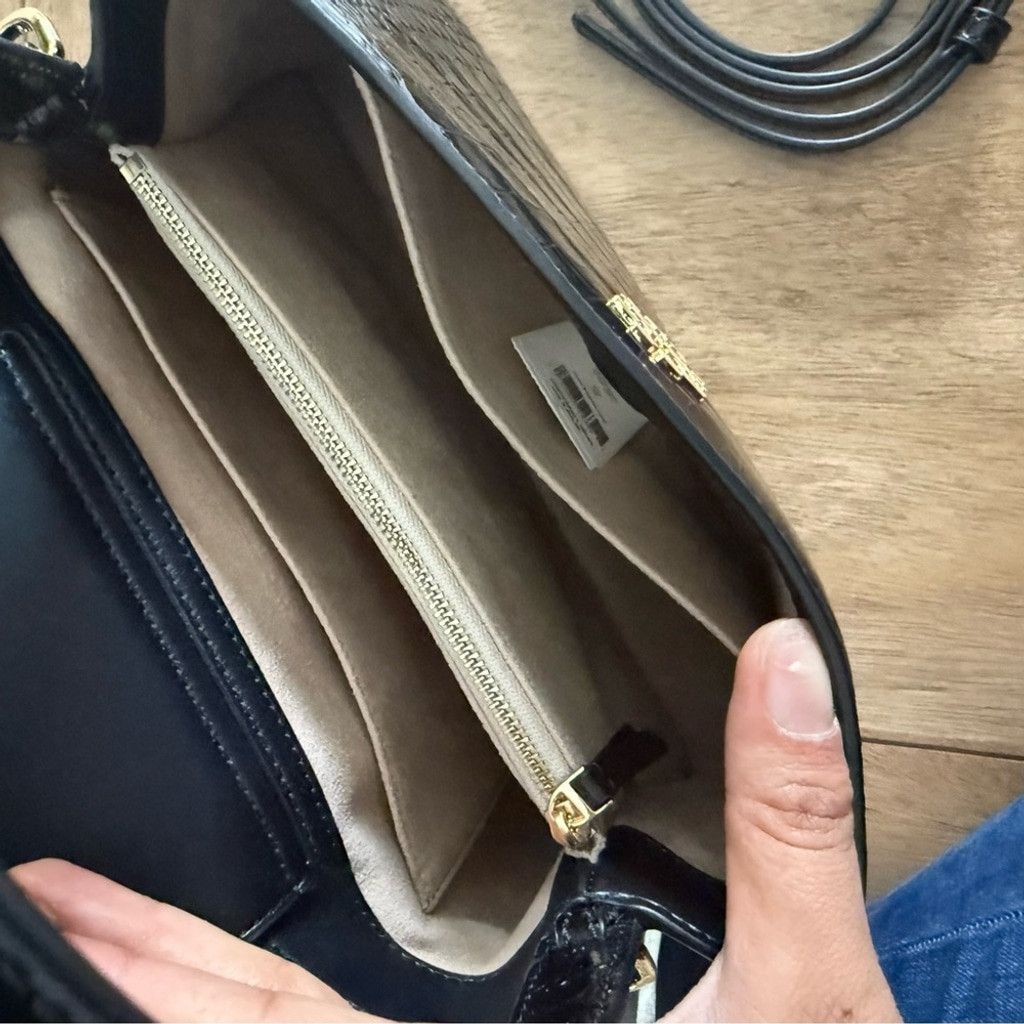 Tory Burch New 850!+ Tory Burch Britten Embossed Small Satchel/Crossbod Size ONE SIZE - 7 Thumbnail