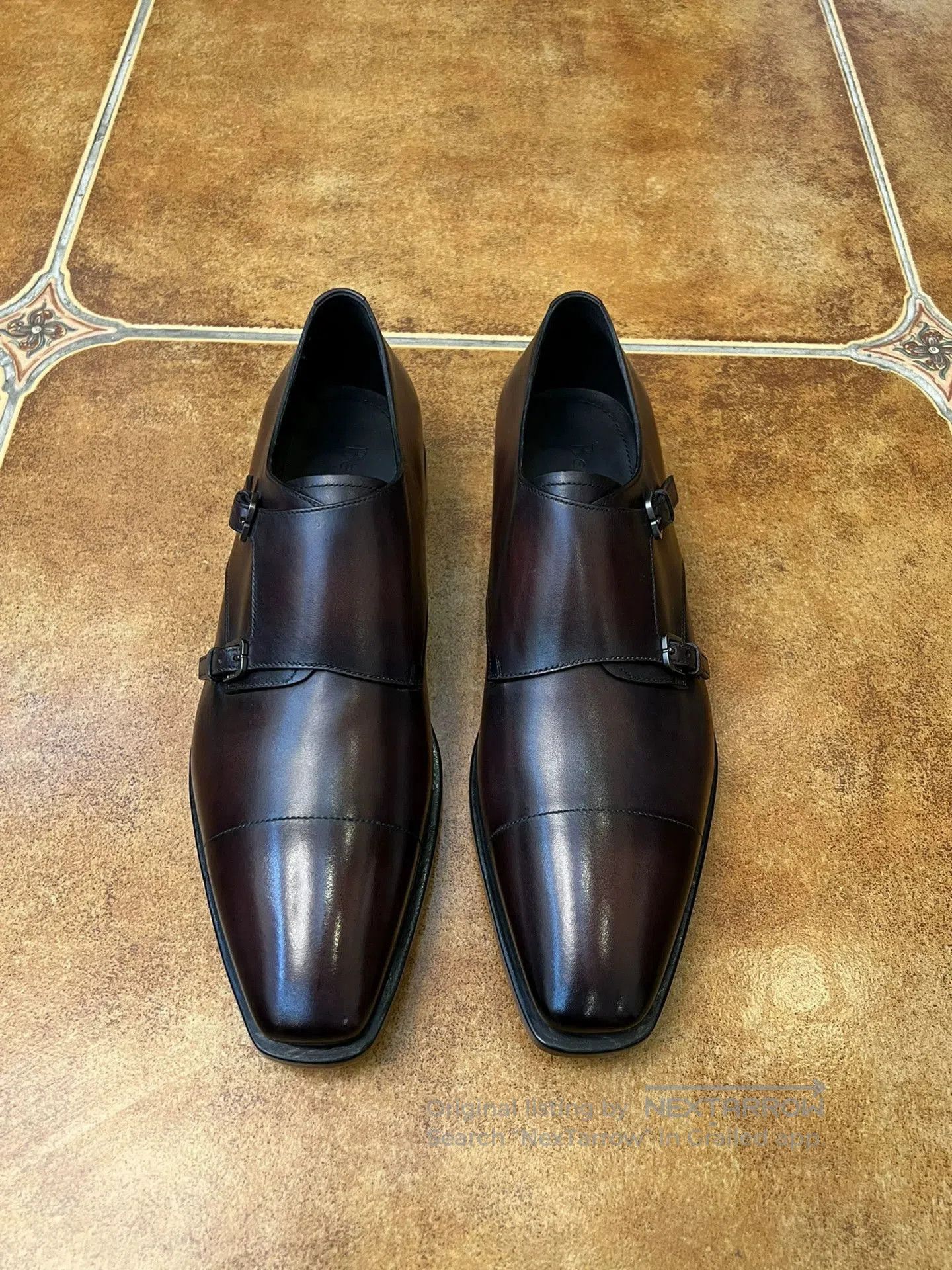 Berluti Brown Formal Leather Monk Strap Shoes Size 8.5. Size US 8.5 / EU 41-42 - 2 Thumbnail
