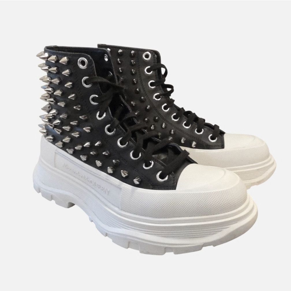 Alexander McQueen Alexander McQueen Tread Slick Spike Black Leather High-Tops Size US 9.5 / IT 39.5 - 7 Thumbnail
