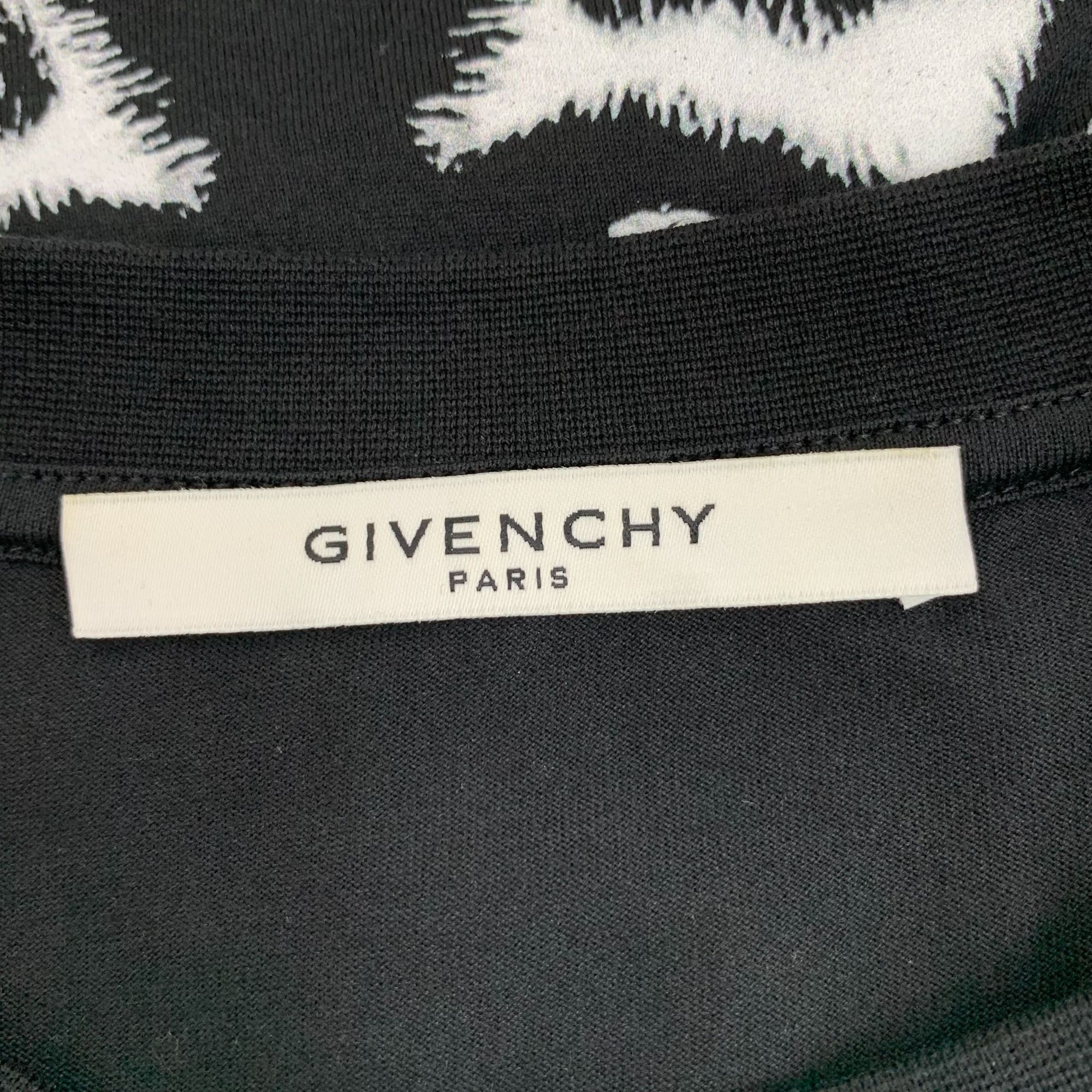 Givenchy Black & White Star Graffiti Print Cotton Round-Neck