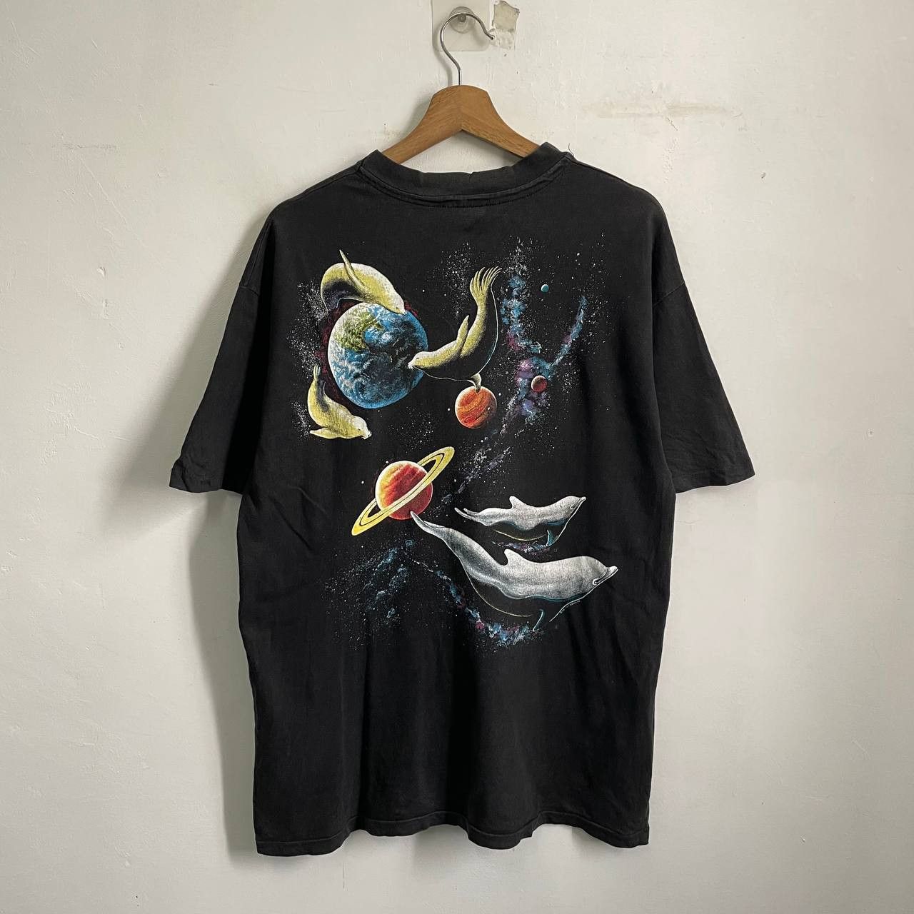 image of Vintage Tshirt Hanes Printed in Black, Men's (Size Large)
