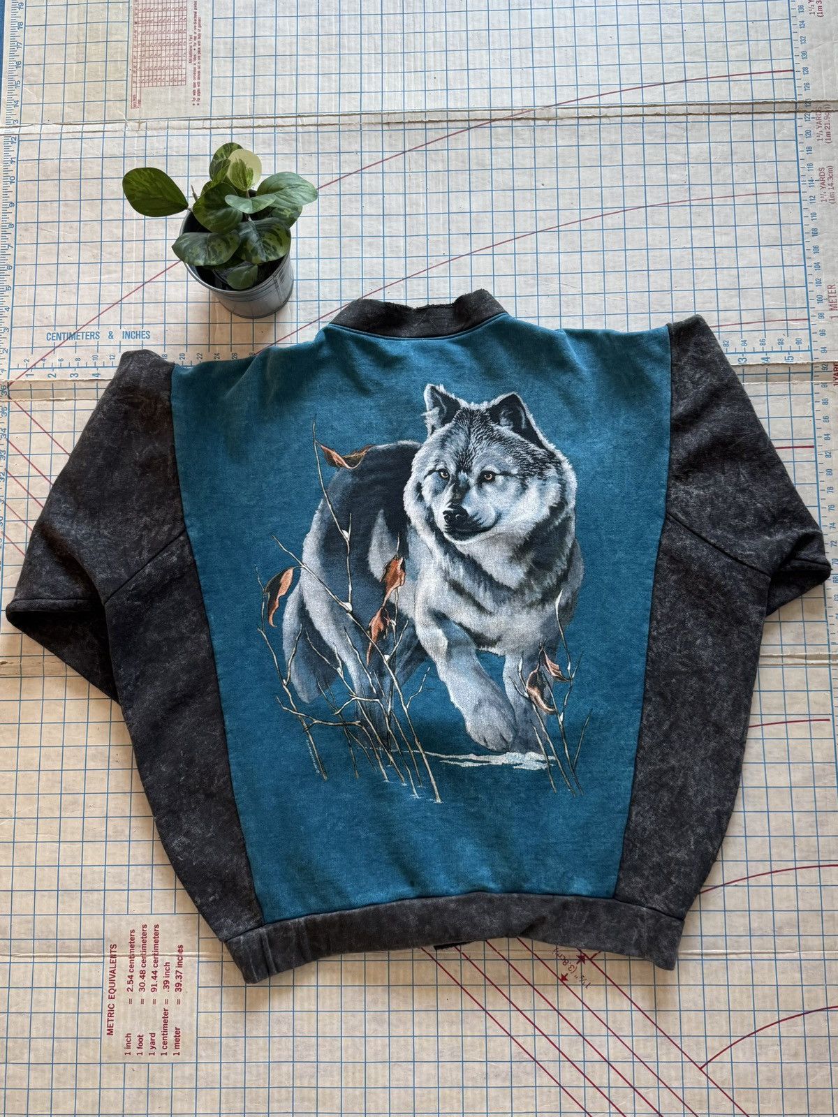 Vintage Vintage Harlequin Graphics Wolf Graphic Cotton Bomber Jacket Size US XL / EU 56 / 4 - 2 Thumbnail