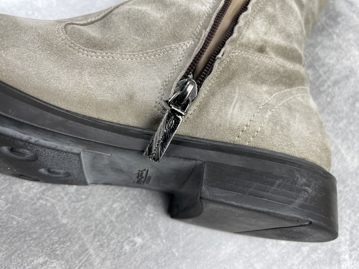 Santoni × Vintage Santoni Beige Half Brogue Suede Zip Belted Hight Boots Size US 9 / IT 39 - 13 Thumbnail