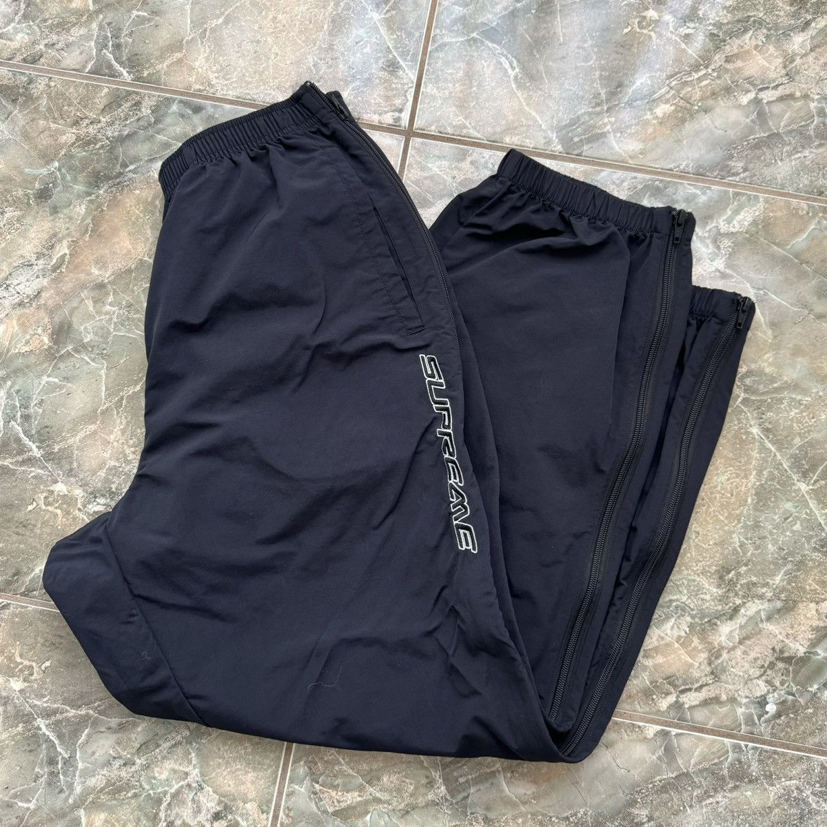Pre-owned Supreme Side Zip Track Pants In Black
